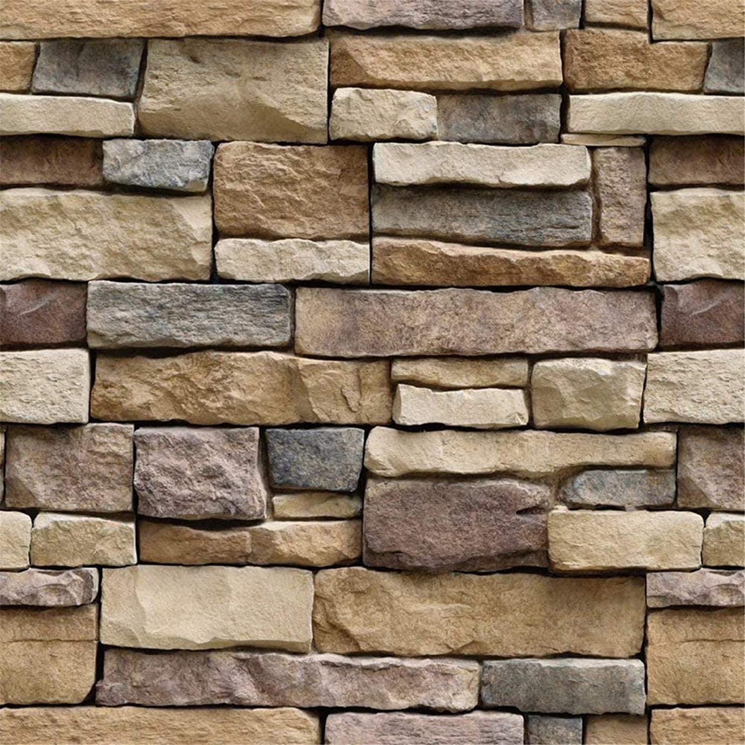 Abyssaly Carta da parati con mattoni Peel and Stick Faux Stone Brick Stick su carta da parati 45 x 1500 cm