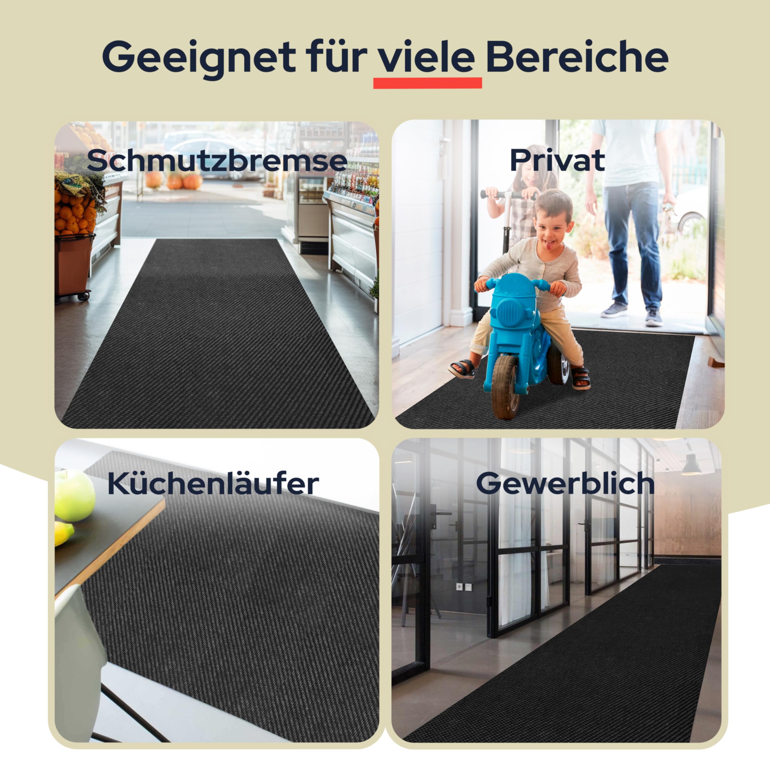 Primaflor Schmutzfangläufer Nordic Stripes | 200 x 300 cm | Rot