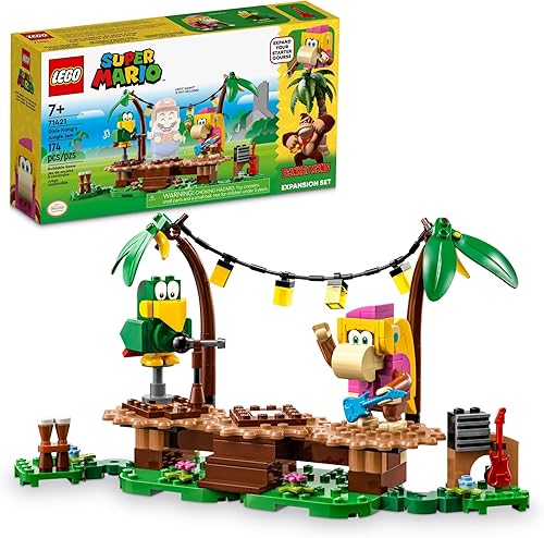 LEGO Super Mario Dixie Kong's Jungle Jam - Juego de expansión 71421, juego de regalo de Super Mario para niños y niñas de 7 a 9 años, juego de