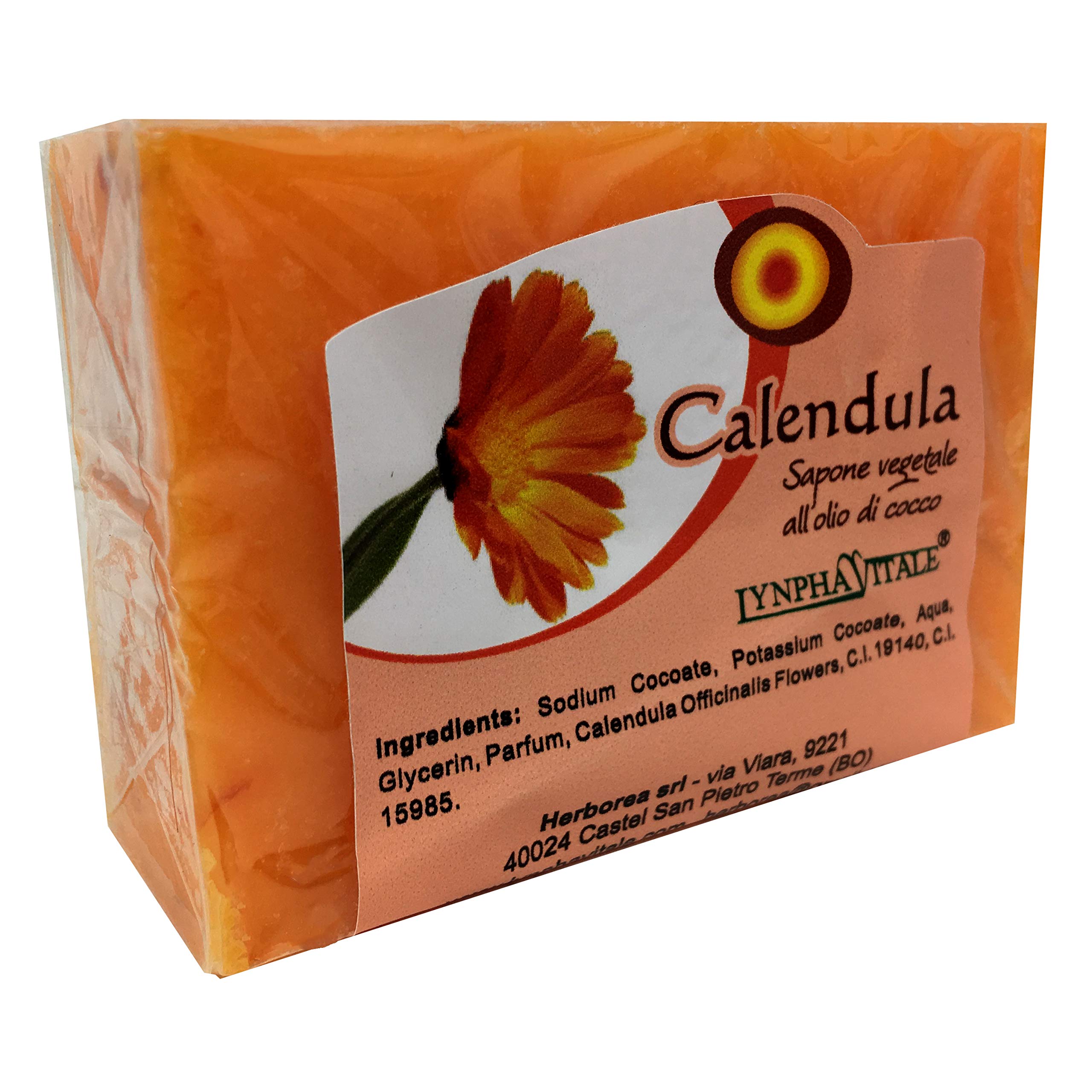 Natural Soap Bar - Pure Vegetable Calendula Soap - Emollient soap for Dry Sensitive and Delicate Skin - Healing properties - Handmade Italian Soap