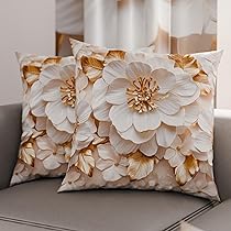 PETTI Artigiani Italiani – Coppia di Federe Cuscino 60×60 cm in Microfibra, Cuscini Arredo Camera da Letto, Divano, Salotto, Set 2 Fodere Copricuscino, Federa Floreale 33, 100% Made in Italy