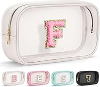 Vista 130 de YOOLIFE - Bolso transparente con iniciales para artículos de aseo personal para mujer, bolso de maquillaje y cosméticos impermeable, regalos de San