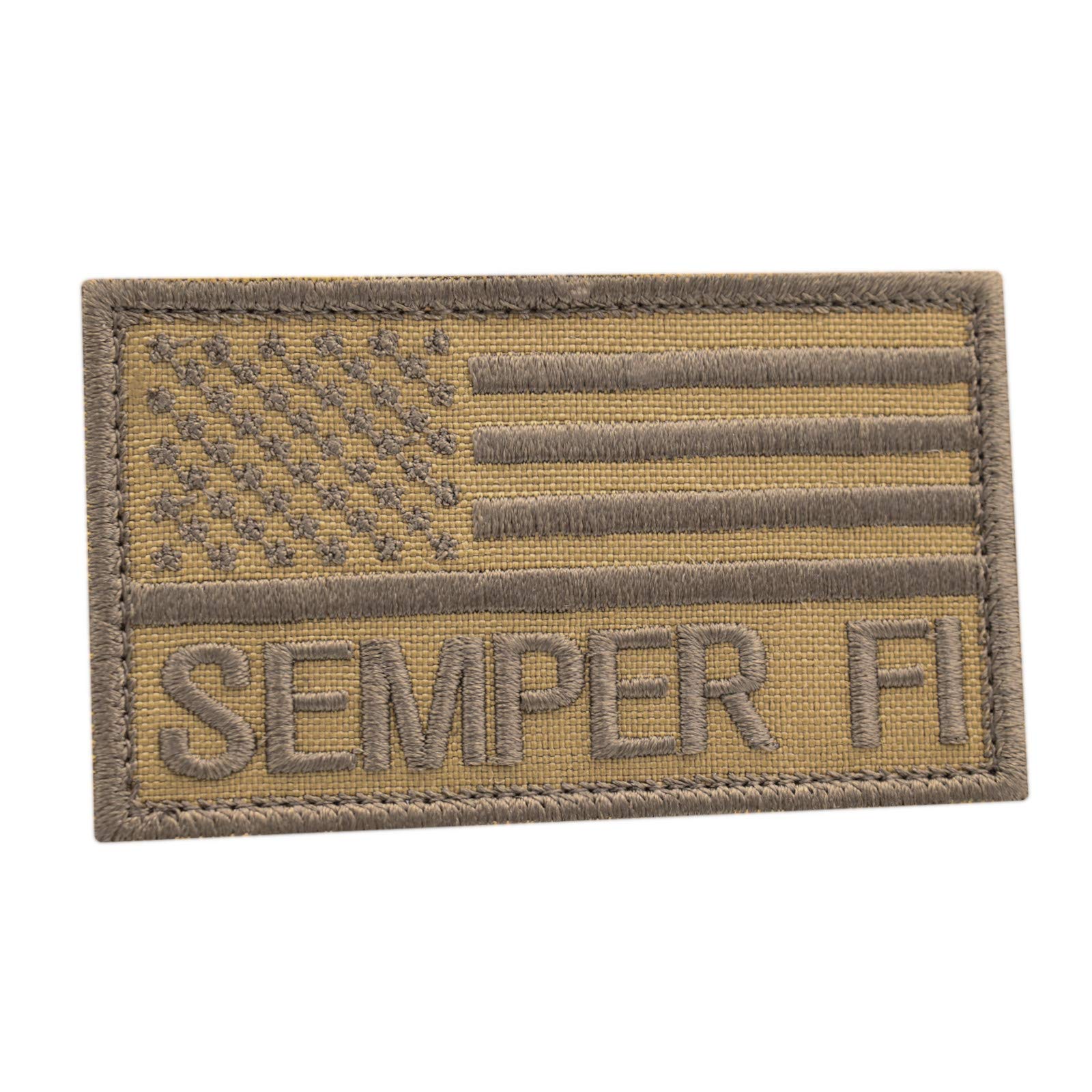 2AFTER1 CoyoteUSMC Semper 2 x 3.25 Marine Corps Morale Fastener Cap Patch