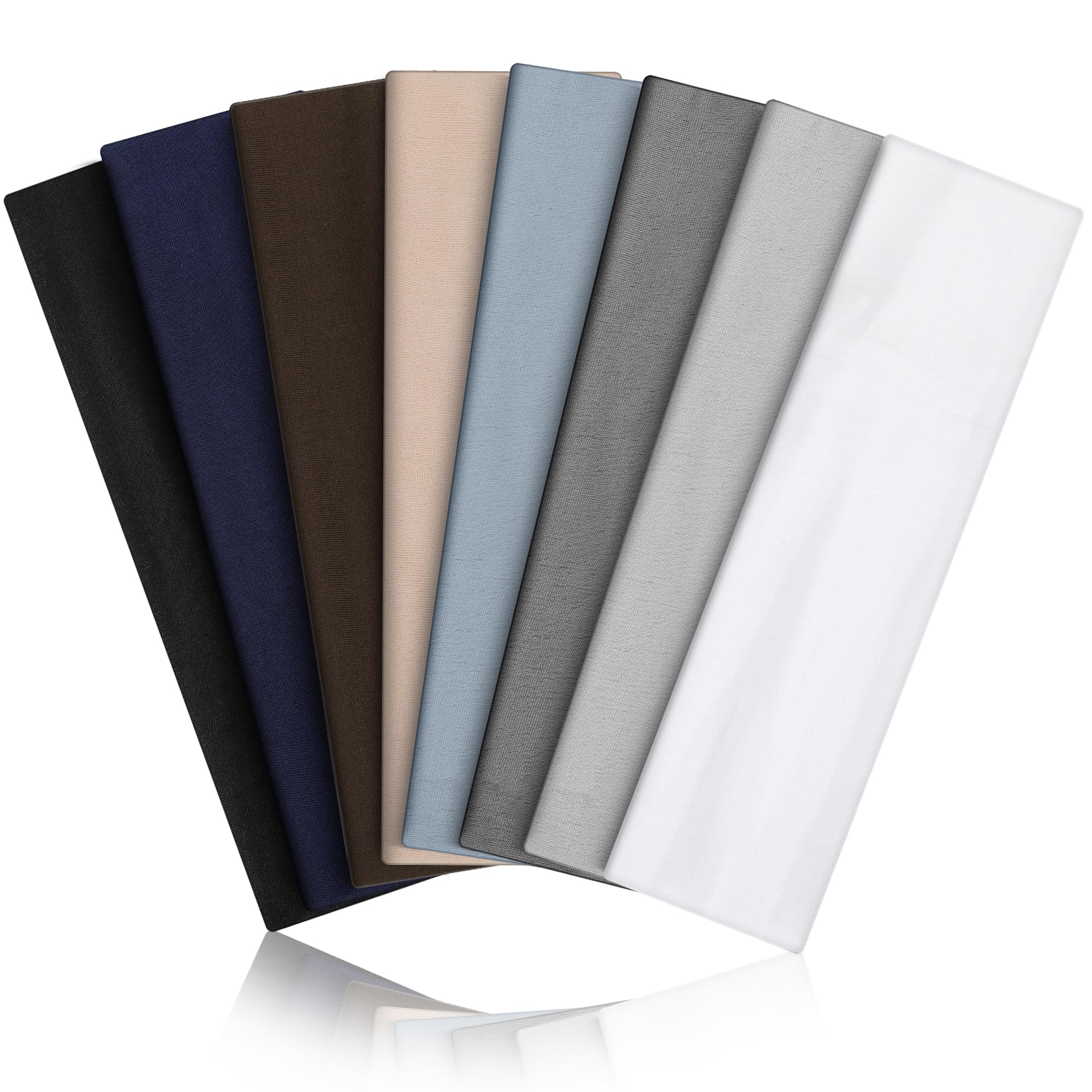 Headbands for Women 8PCS, Summer-Exclusive Elastic Non Slip Hair Head Bands | Sweatbands head bands for women's hair, Soft Running Fashion Headband for Men & Women for Working Out, Travel, Daily Use Black,Navy,Brown,Dusty Blue,Light Gray, Medium Gray,Flesh,White