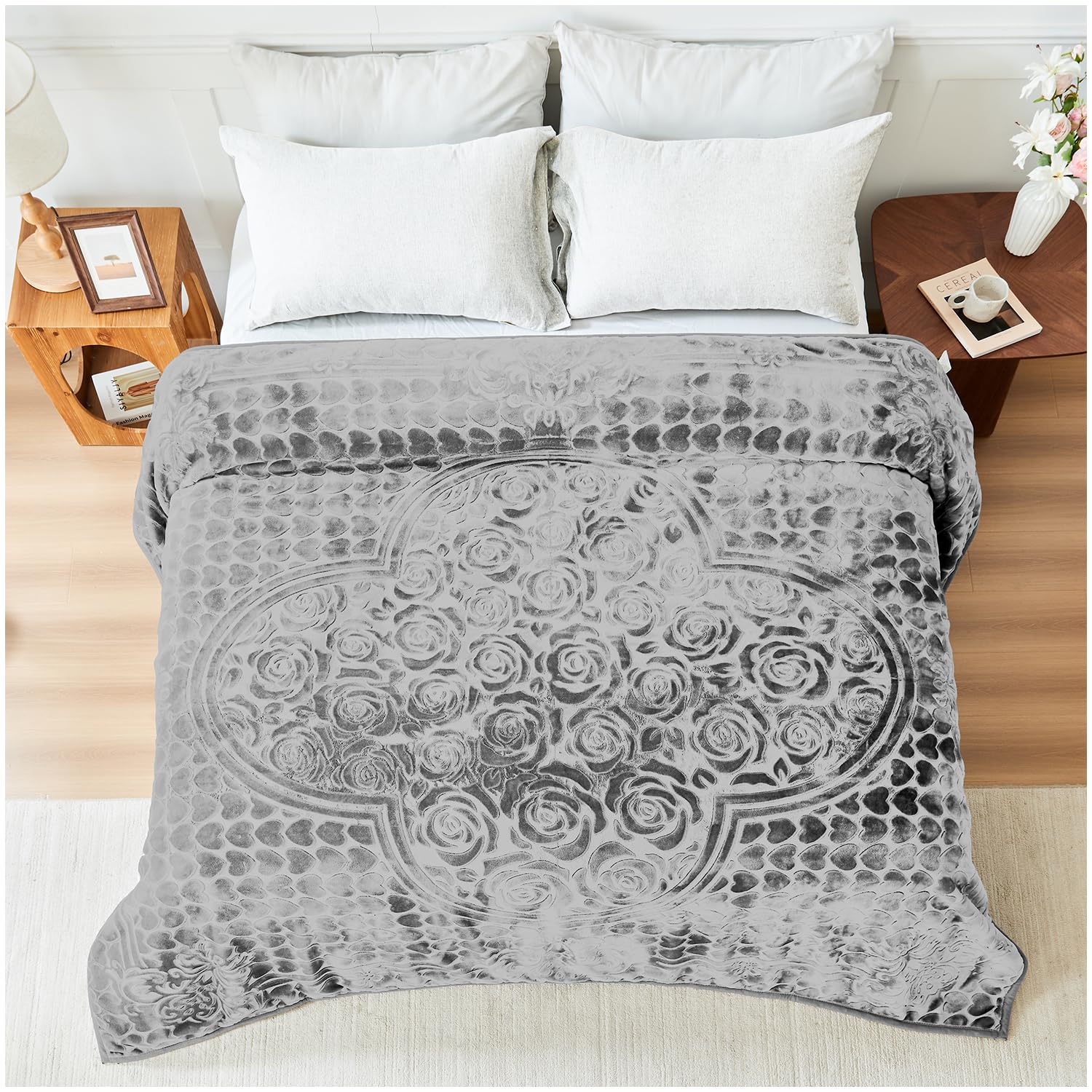 GC GAVENO CAVAILIA Blossom Heavy Blanket 2 Ply Sherpa Fleece Bed Throw 4kg