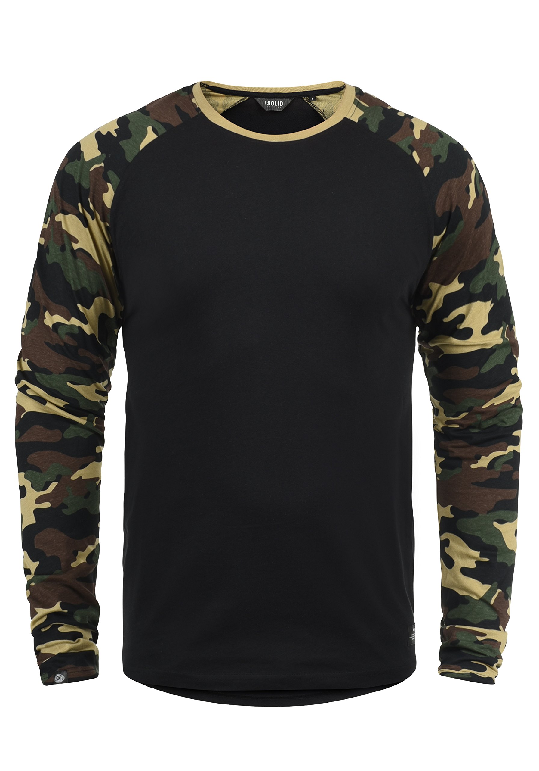 !Solid SDCajus Herren Longsleeve Langarmshirt Shirt mit Camouflage-Muster Rundhals-Ausschnitt Baumwollmischung Regular fit