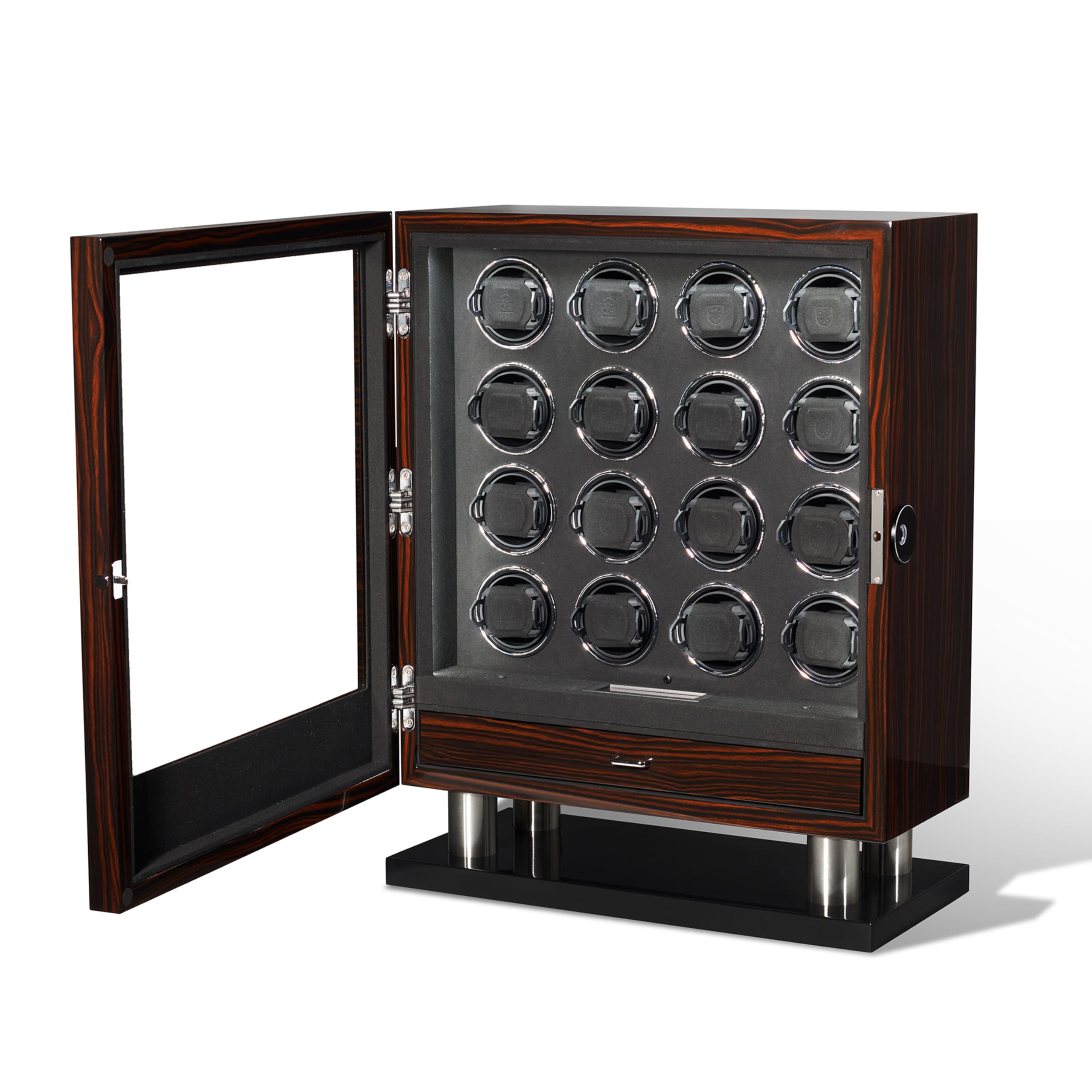 BILLSTONEWatch Winder - Enigma 16 Fingerprint Ebony – Watch Winders for Automatic Watches Rolex