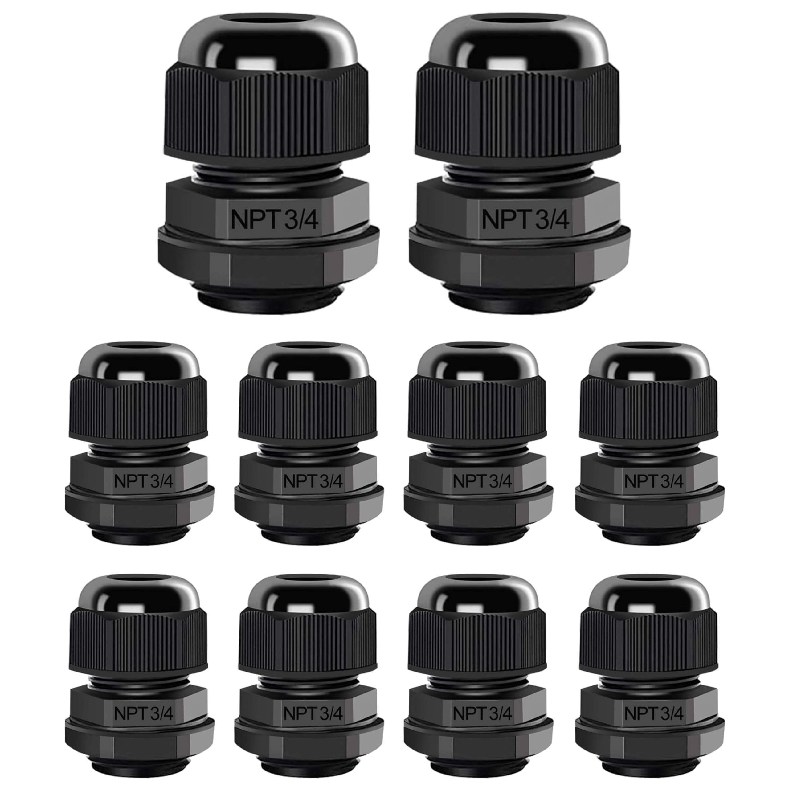 Waterproof Cable Glands - 10 Pack PG11 -14