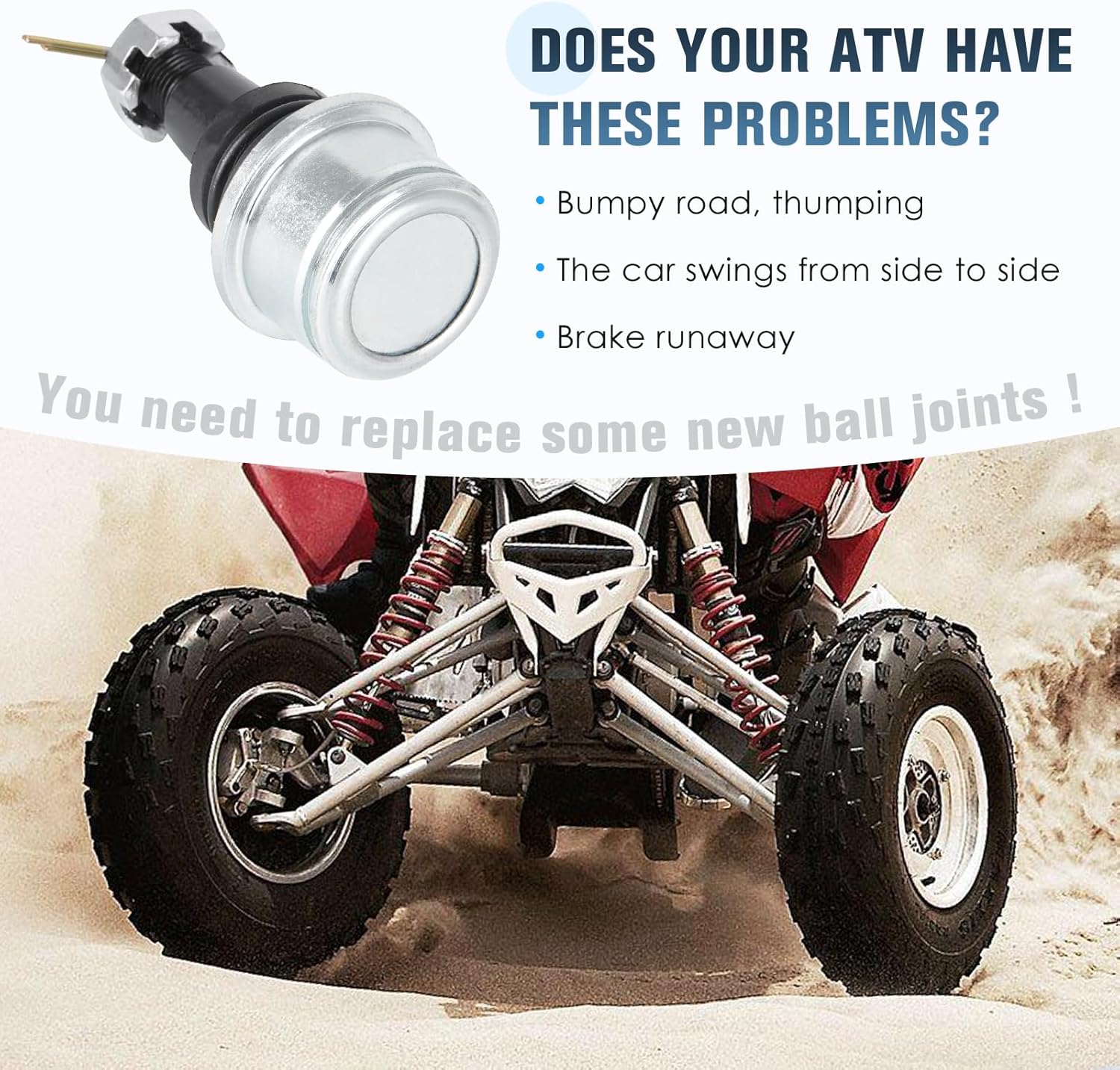 Youxmoto Upper/Lower Ball Joints for Can-Am Commander Defender Maverick X3 Outlander 1000 850 800 700 650 500 570 1000R (MAX SPORT TRAIL) 2011-2022; 706202044, 706202045