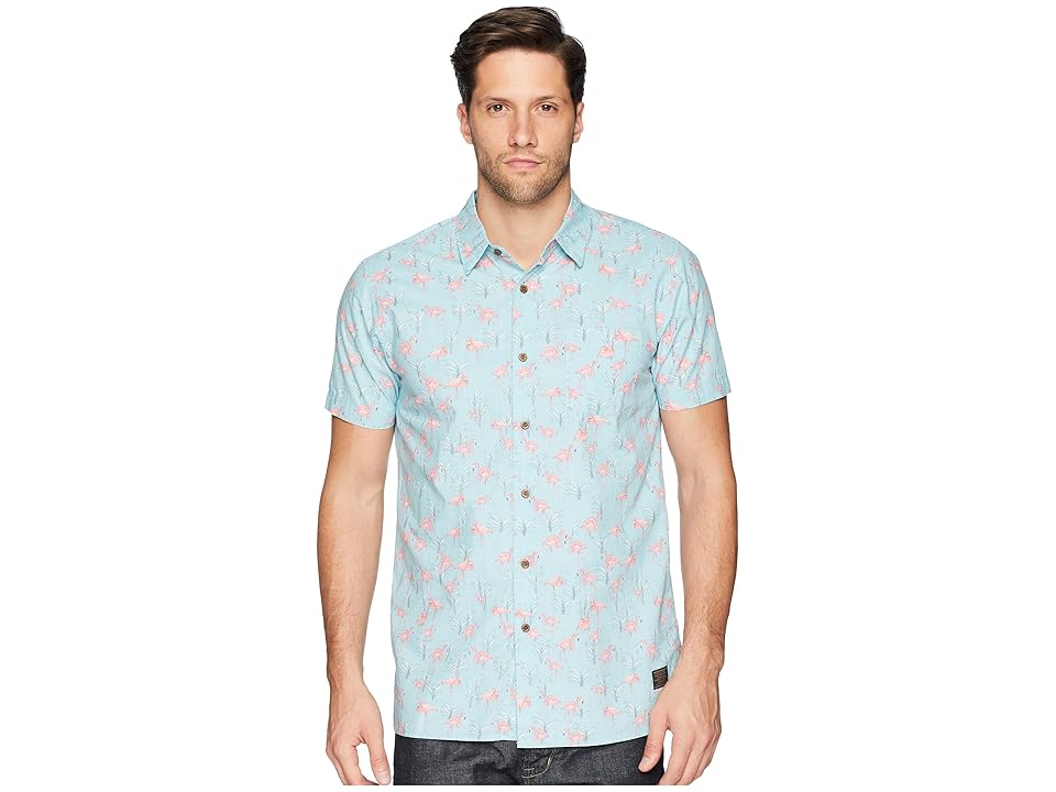 

Rip Curl Flaminko Short Sleeve Shirt (Aqua) Men's Clothing