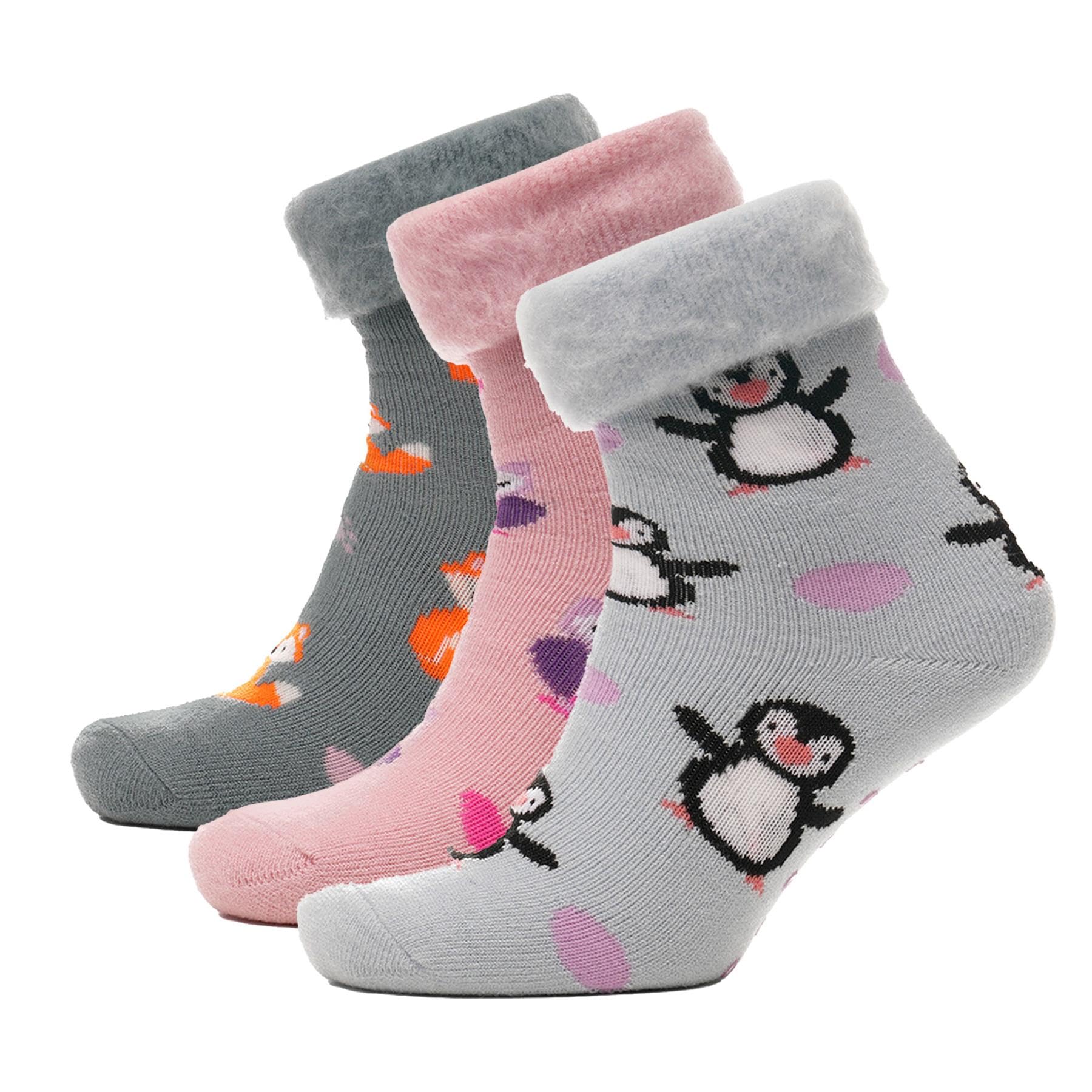 A2z Women's 3 Pack Socks Pack Of 3 Animal Novelty Brushed Bed Socks Socks - Socks Ls184 4-8
