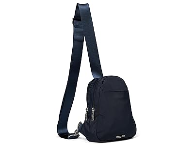 Baggallini Double Zip Mini Sling Handbags French Navy, Nylon/Polyester