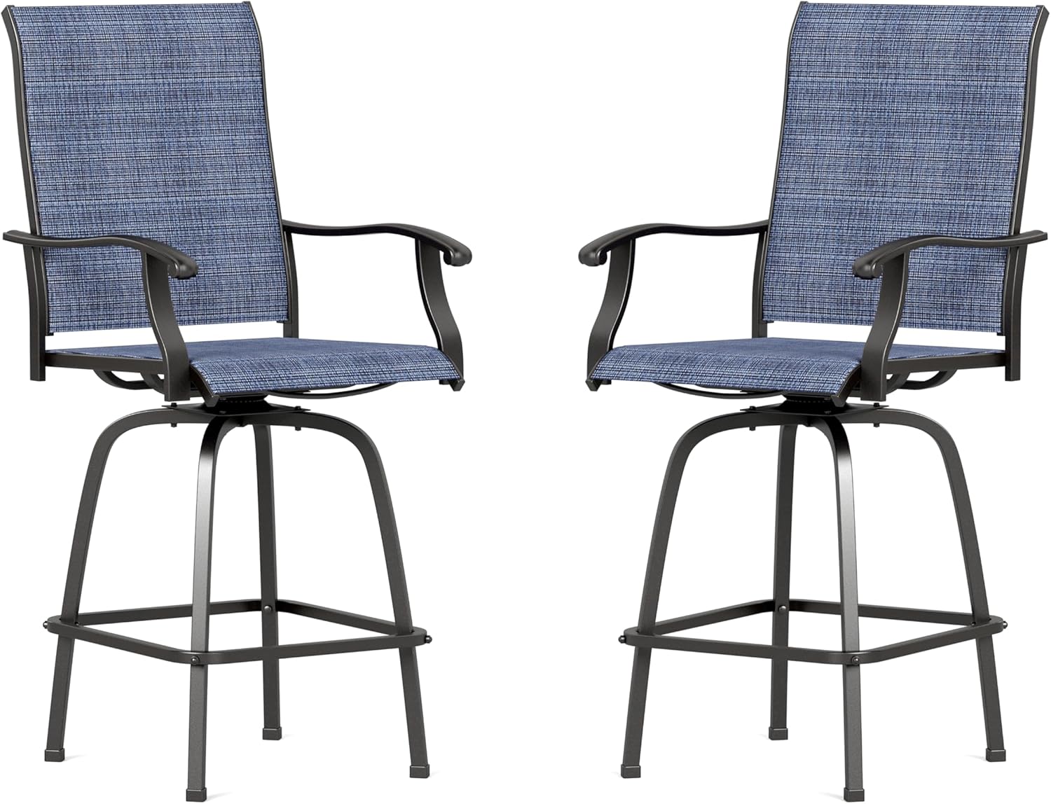 Sophia & William Patio Swivel Bar Stools Set of 2, Bar