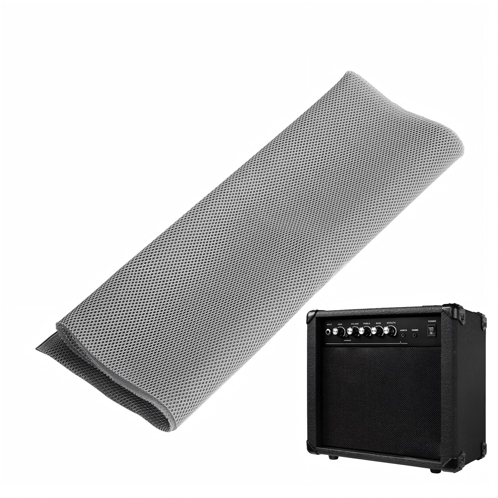 Panno per Griglia 1,4 MX 0,5 m Tessuto a Rete per Altoparlanti Antipolvere per Altoparlanti Hi-Fi Cassa Acustica da palcoscenico(Grigio)