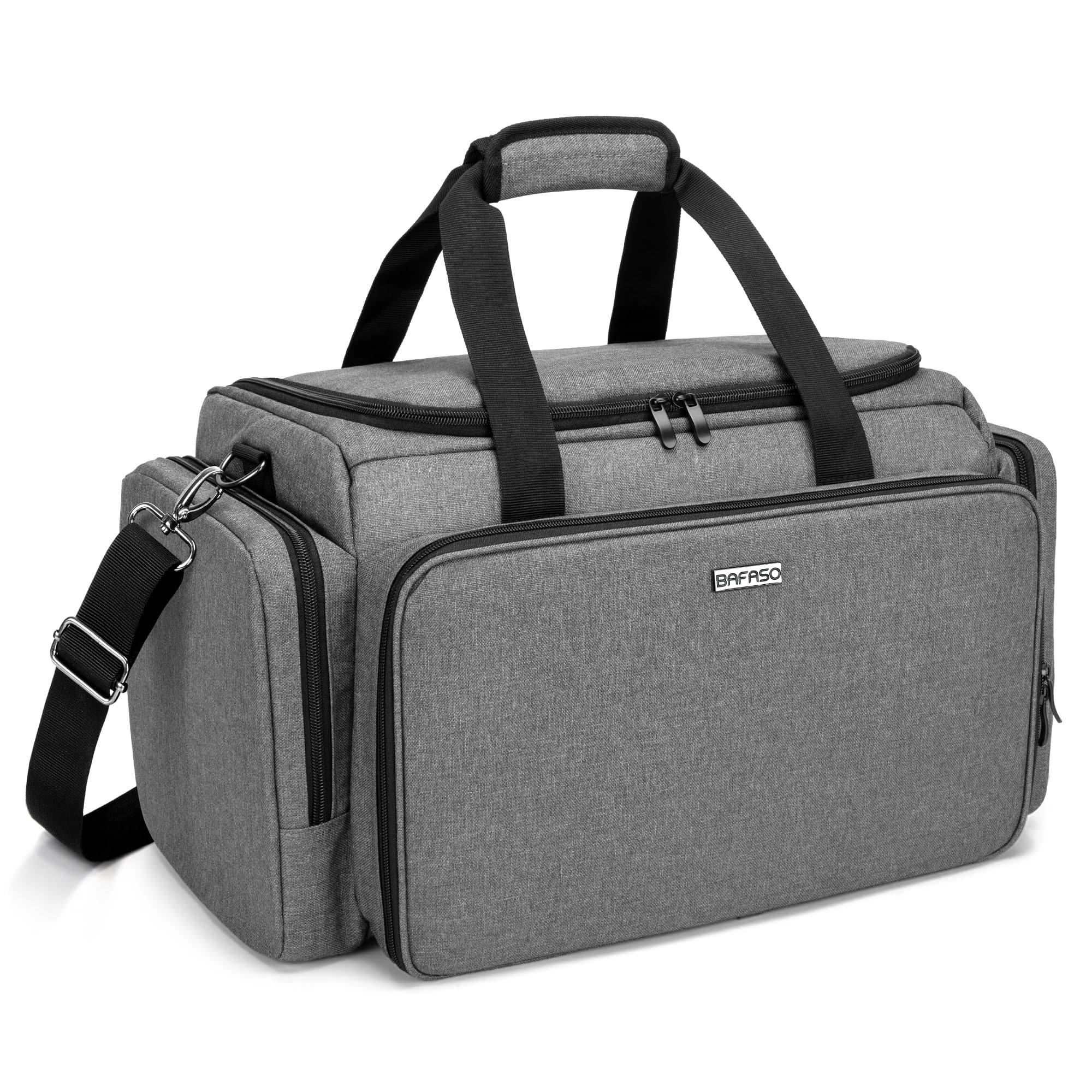 BAFASO Friseur Reisetasche, Frisör Aufbewahrung Koffer für Salon, Friseur Tasche für Friseurin, Maskenbildner, Stylist, Friseur Zubehör Organizer Tasche, OHNE ZUBHEÖR, Grau
