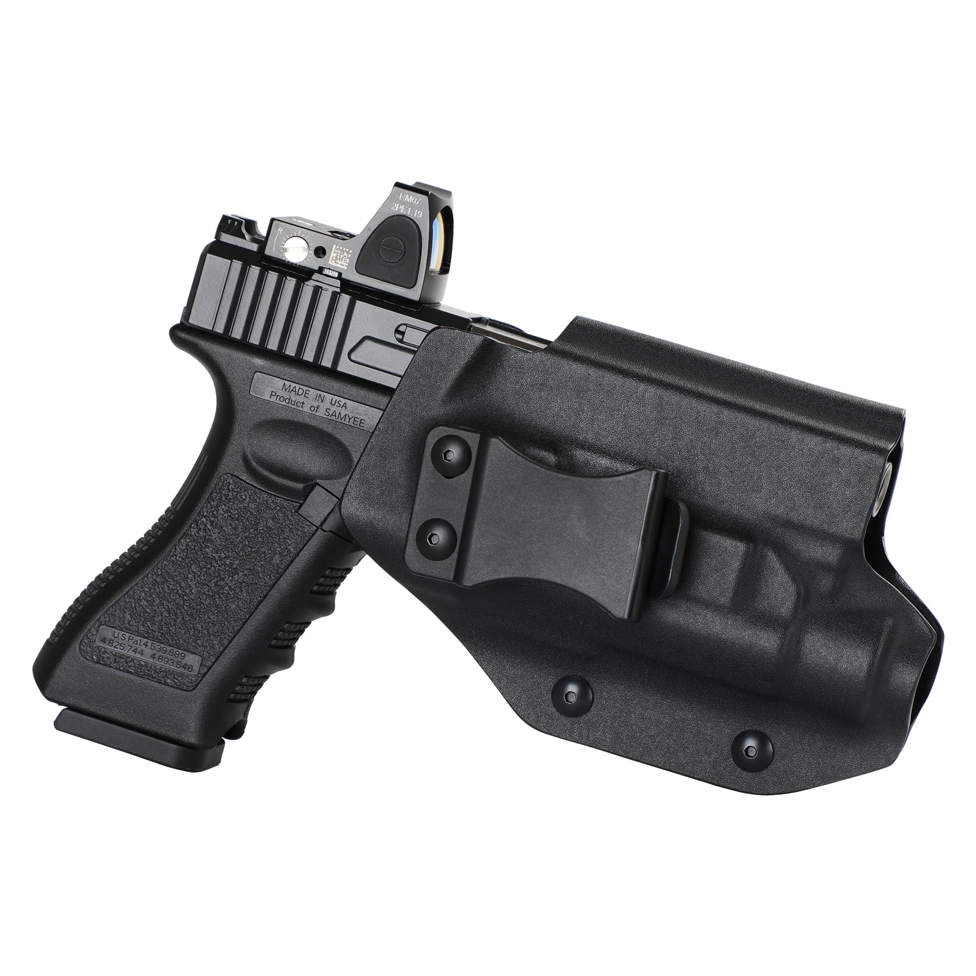 IWB/OWB Kydex Holster for Glock 17,19 Gen 1 2 3 4 with Streamlight TLR-1/TLR-1s/TLR-1 HL Flaslight,Optic Ready,Adj. Cant & Retention, Right/Left Hand Option.