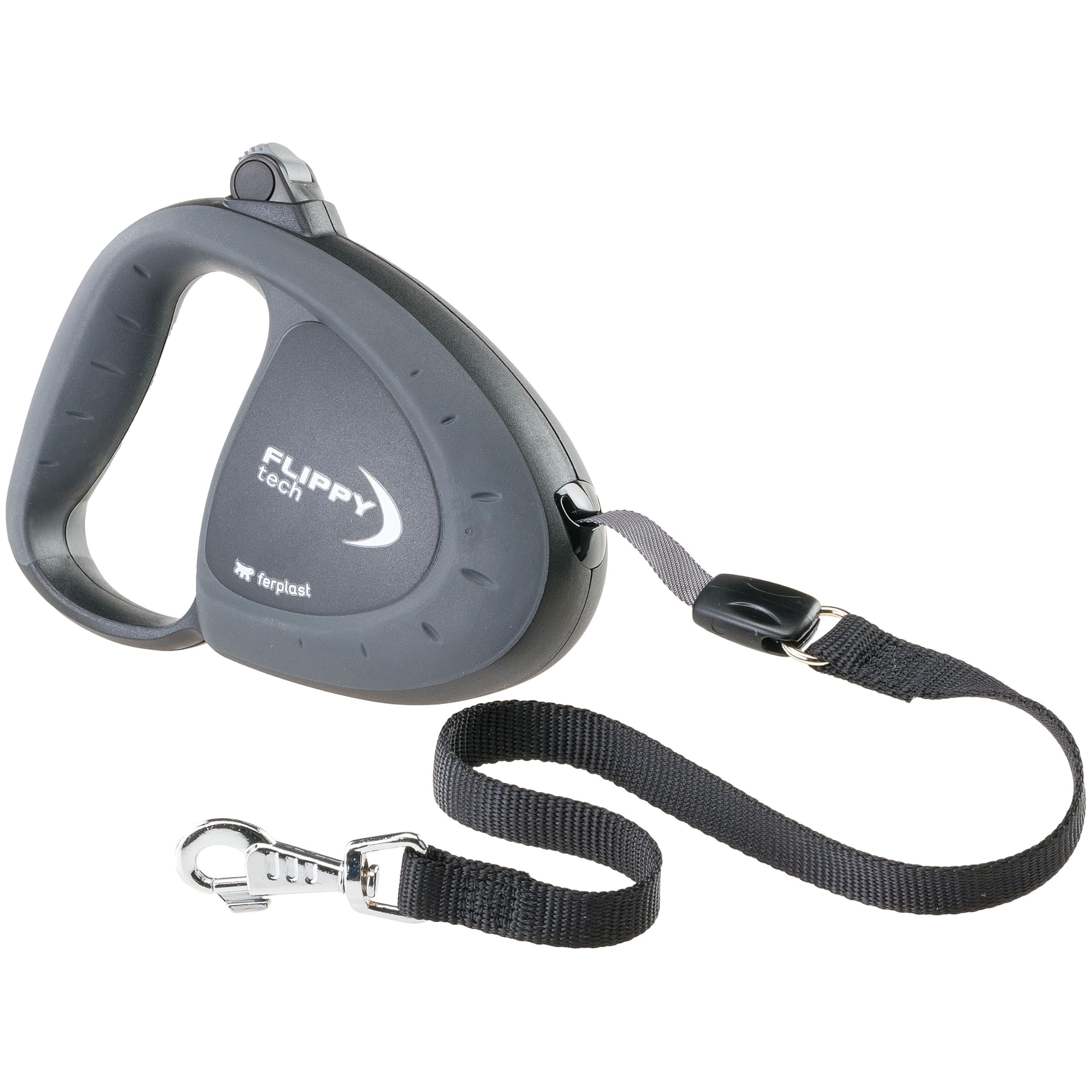 Ferplast Flippy Tech Retractable Dog Tape Lead - Black - Large