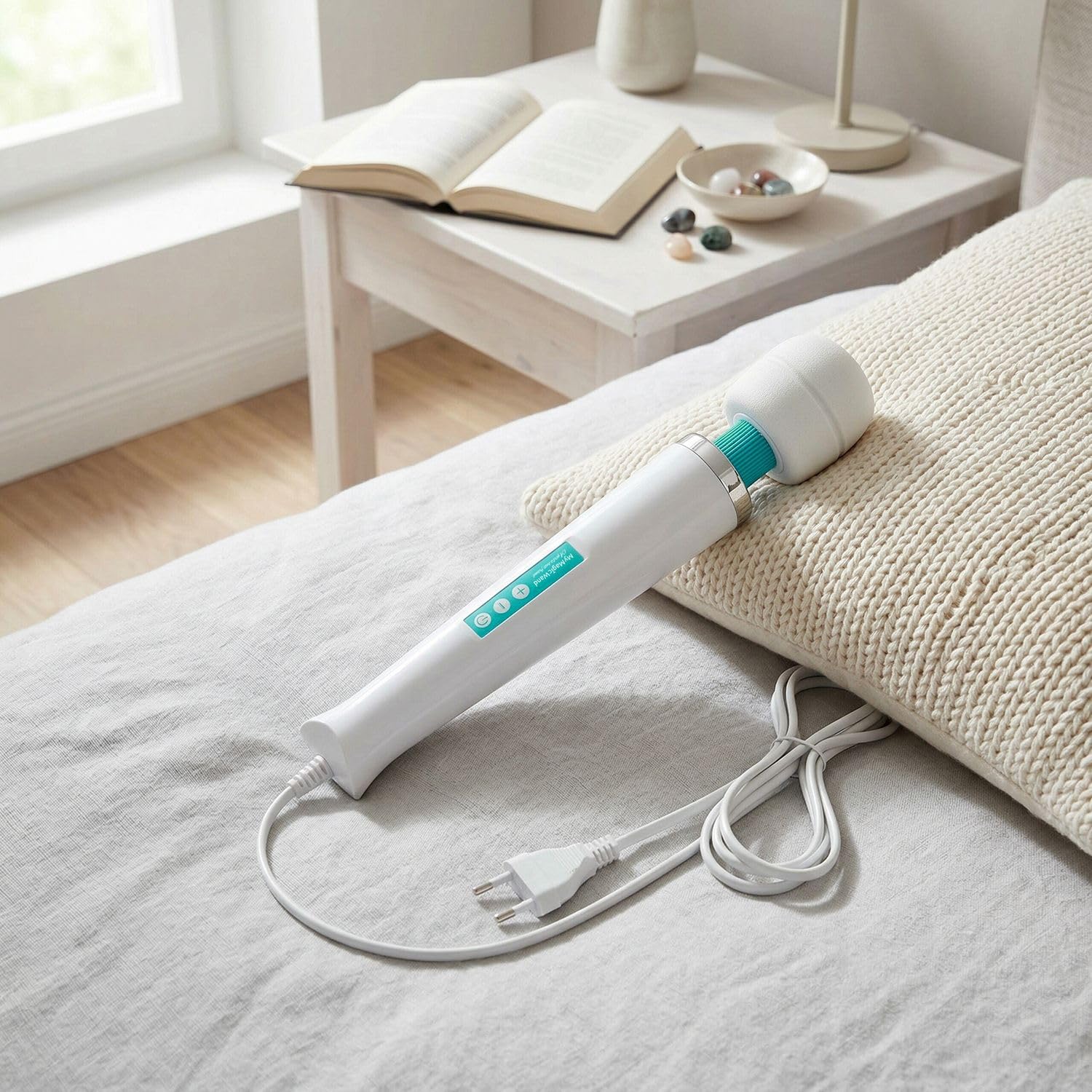 My Magic Wand Massagestab Vibrator mit Netzanschluss - Massage gerät für Muskeln und Intimbereich - Massage Zubehör für Männer und Frauen – Türkis