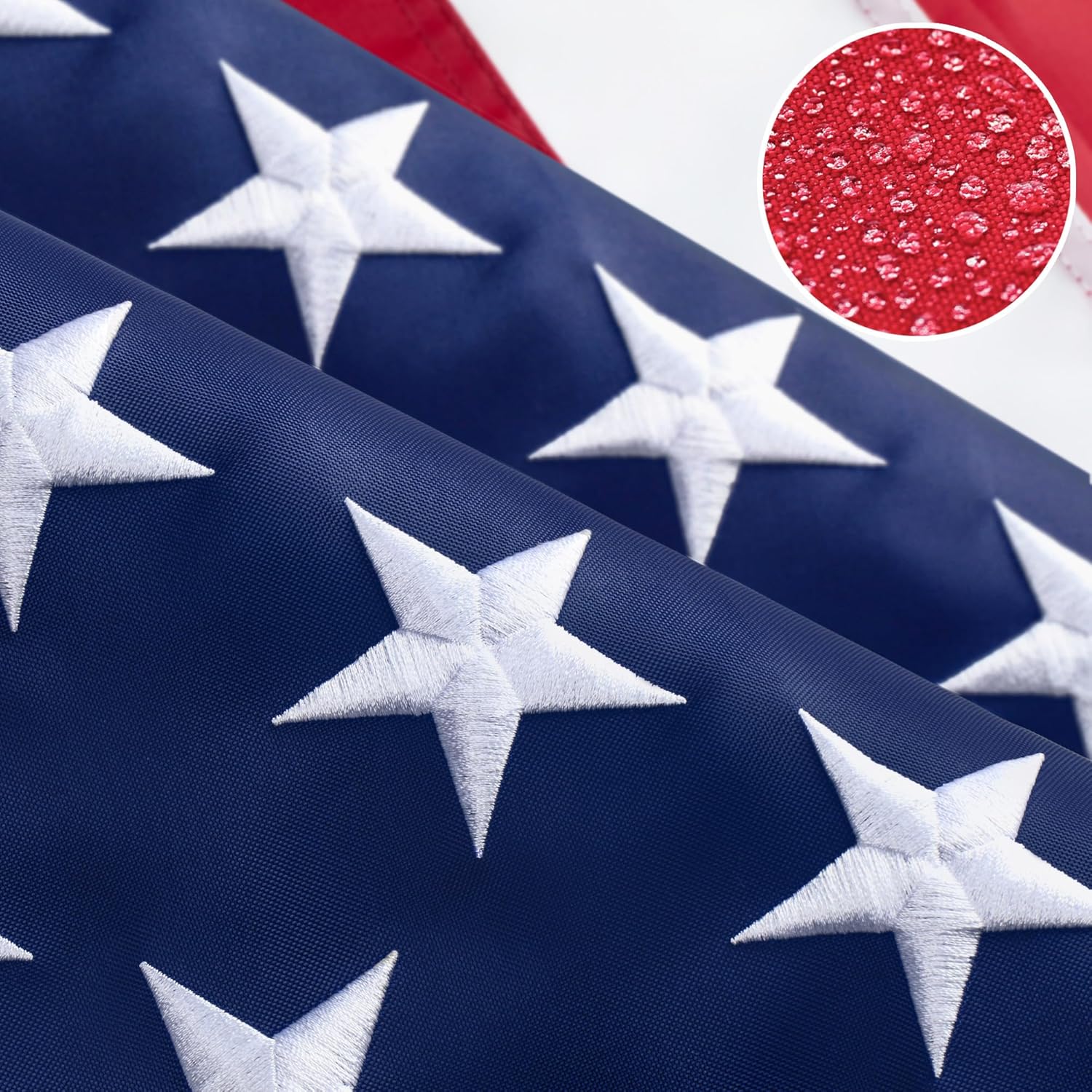 American Flag 3x5ft Long Lasting for Outside, Heavy Duty Nylon, Embroidered Stars, Brass Grommets, Perfect for Outdoor US Flags Show Your Patriotism