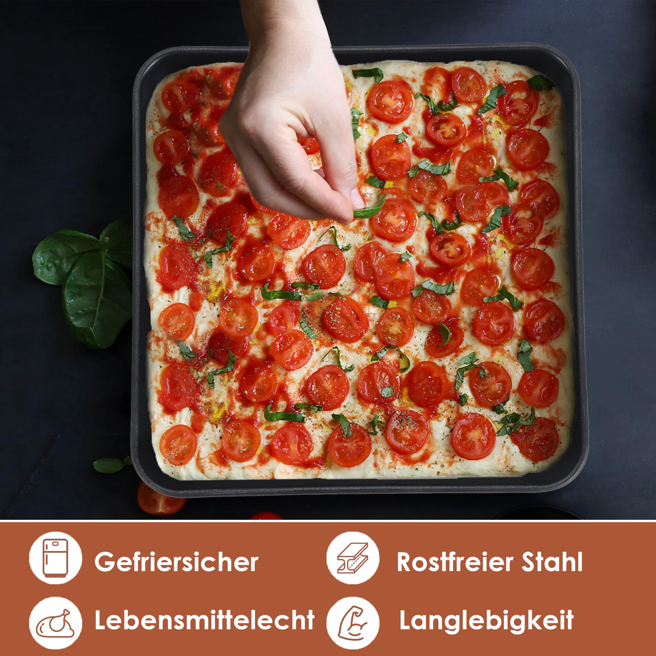 Lot 4 Plats à Four Carrés 21x21x5cm Acier Inoxydable - Moules Gratin Lasagnes Brownies