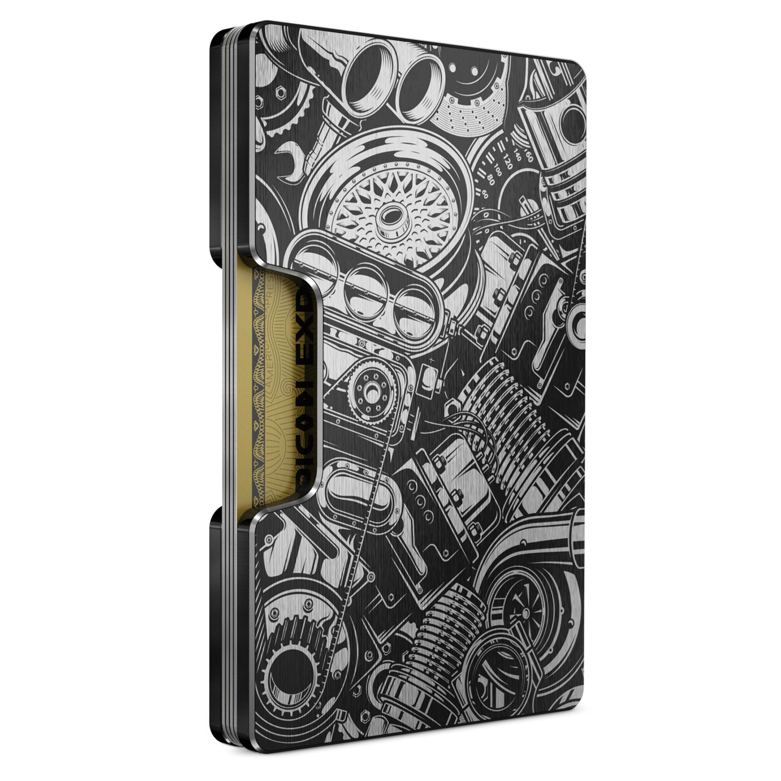 Freja Svendsen Engraved Aluminum Wallet for Men - Slim Money Clip & Card Holder with Engraved Finish. Enhanced RFID Blocking, Compact, Unique &