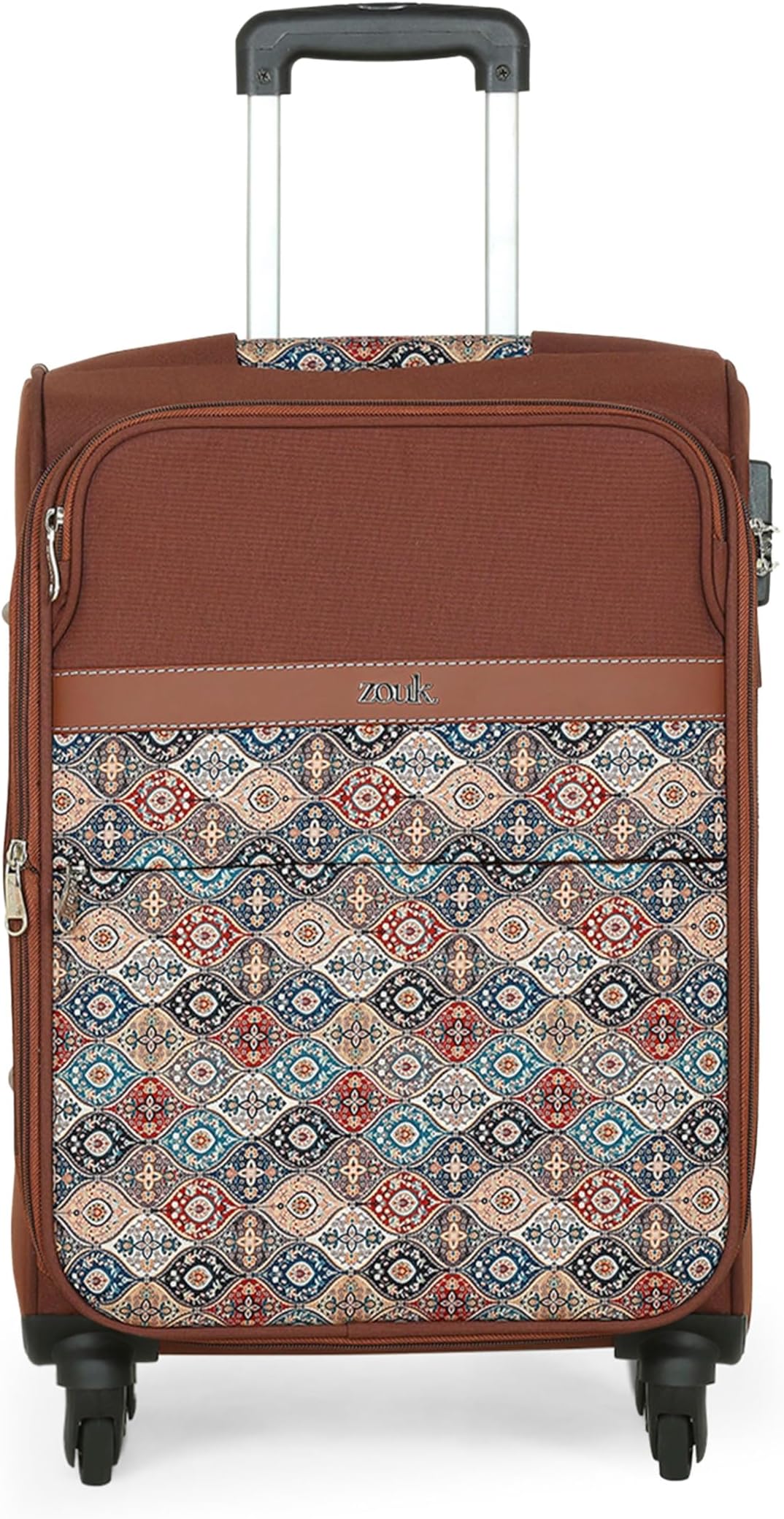 ZOUK Avasa Jammu Kaleen Polyester Soft 4 Spinner Wheel 360° Rotating Cabin 50 cm Multicolor Trolley, Luggage, Suitcase Bags for Travel for Men and Women