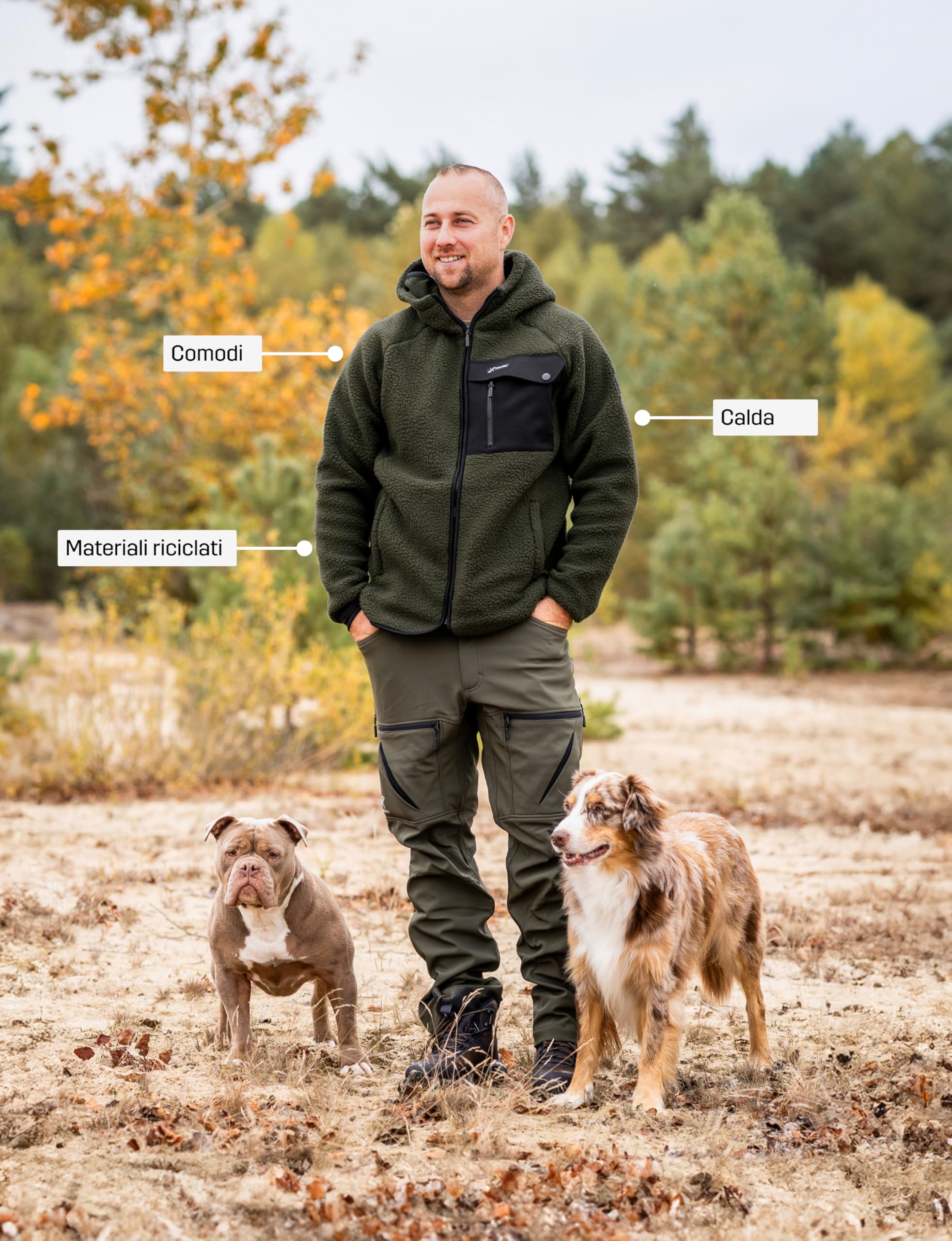 RevolutionRace Sherpa Hoodie da Uomo, Giacca in Pile Ottima per le Escursioni e le Avventure All'aria Aperta, Forest Night, L