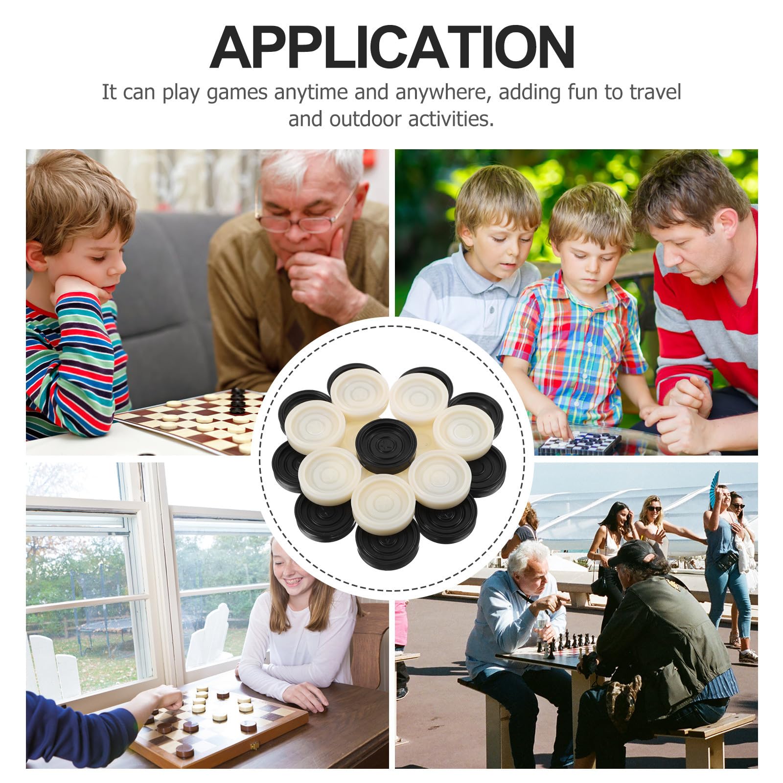Didiseaon 24 Pezzi Pedine Dama e Scacchi in Abs Leggere e Versatili per Gioco da Tavolo, Accessori per Viaggi e Spostamenti