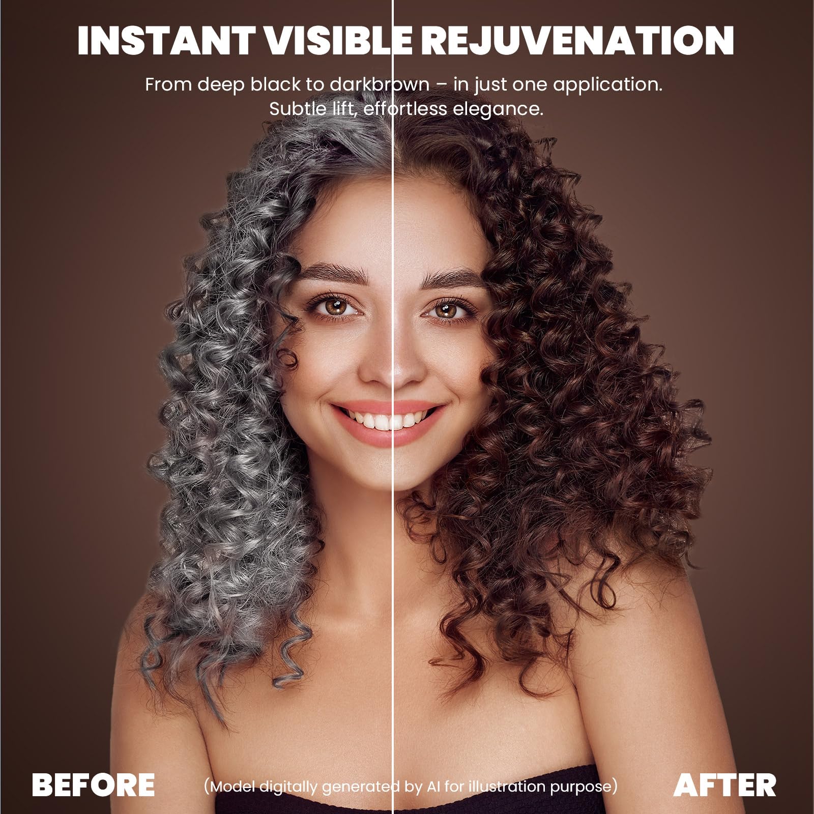 Instant Dark Brown Hair Color Shampoo for Gary Hair MEIDU, szampon do farbowania włosów dla kobiet i mężczyzn, 3 w 1 – 100% Grey Coverage – składniki ziołowe szampon do farbowania włosów w