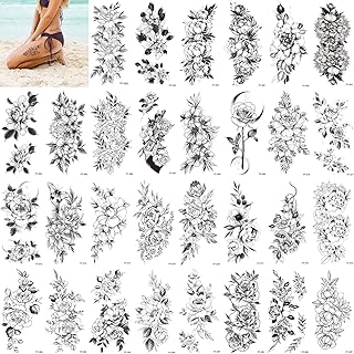30 Pcs Flower Temporary Tattoo Sticker For Woman,Beautiful Floral Fake Tattoo