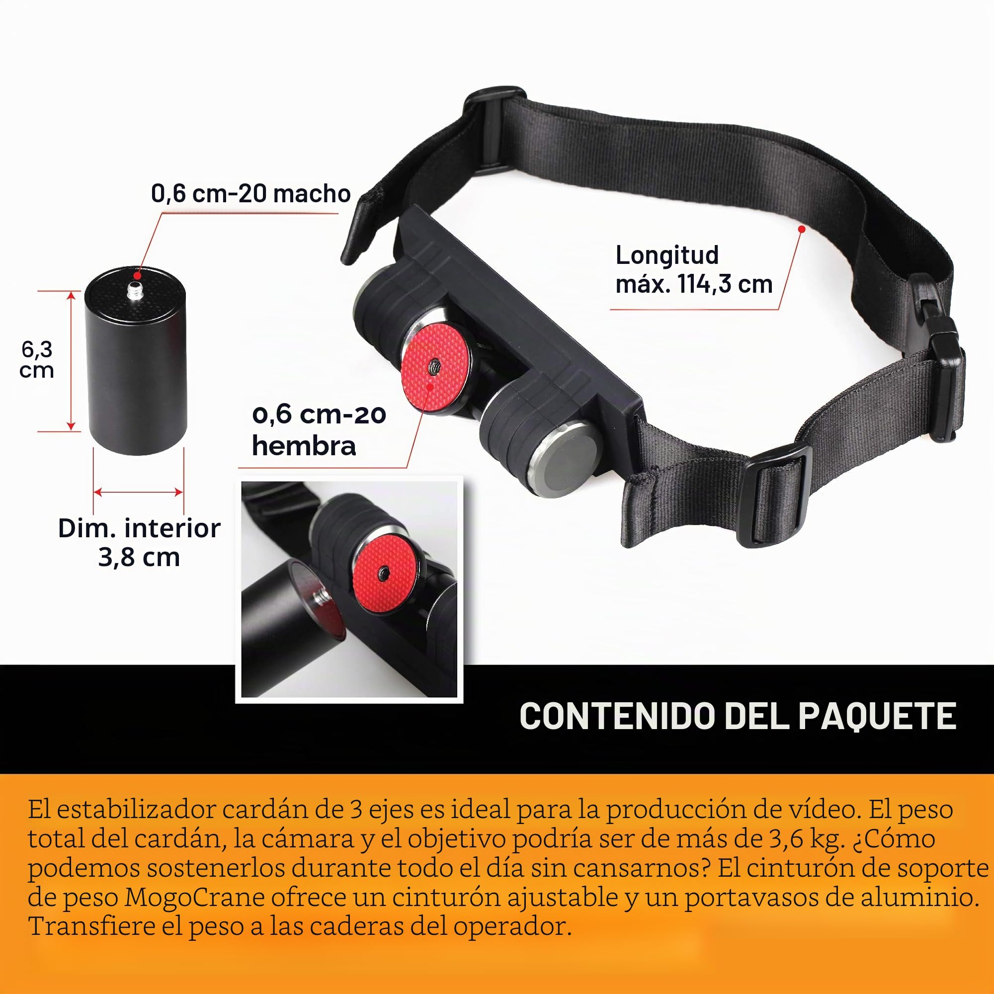 LONG BREATH サポートベルト miy a b i316です Carry Speed - Cinturón de Soporte Mogocrane para Equipos de vídeo