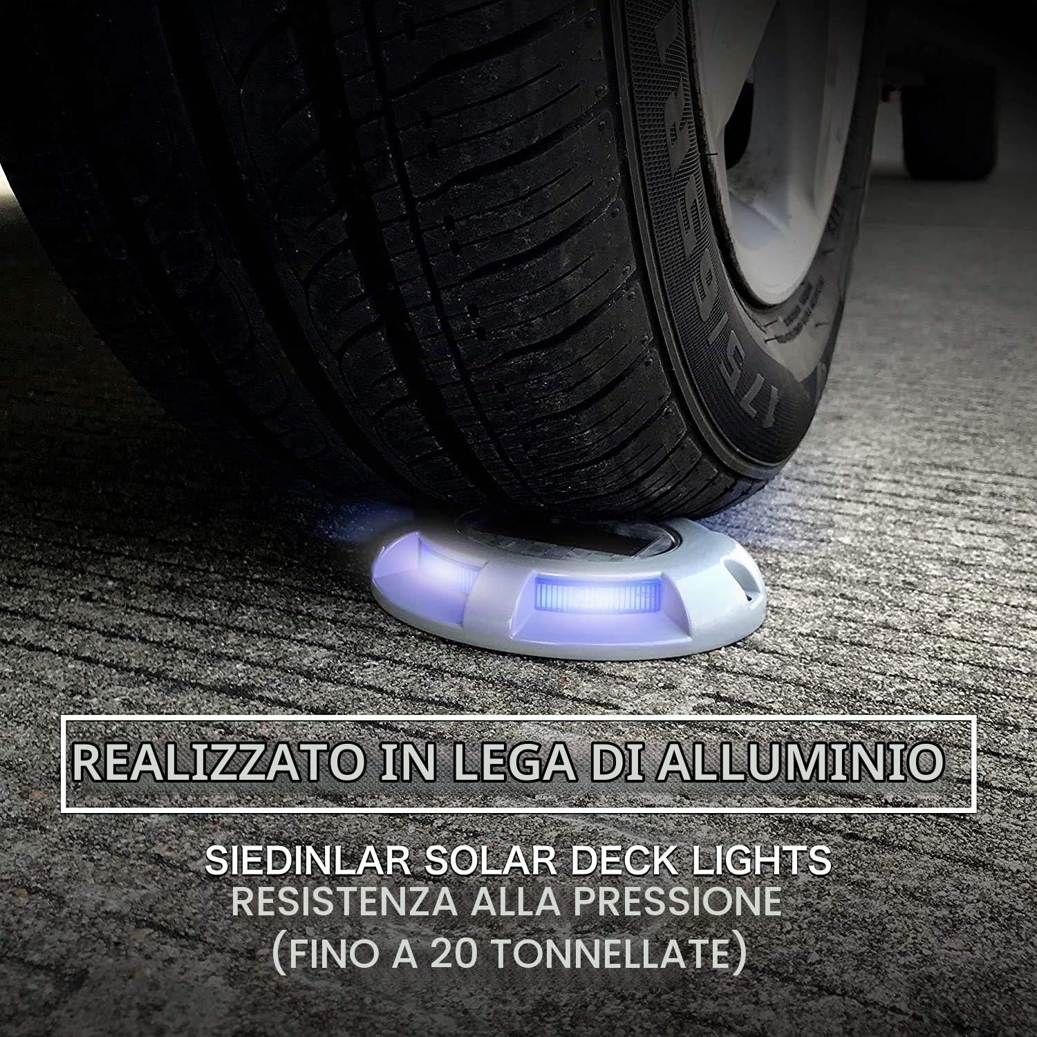 Siedinlar Luci Solari per Ponte Vialetto Luci LED Lampade Solari da Giardino per Esterni Impermeabili per Molo Giardino Marciapiede Scala 4 Pezzi (Blu)
