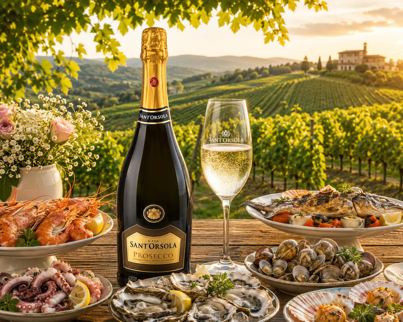 Sant'Orsola Prosecco D.O.C. ExtraDry Sec Vin Petillant Italien Set de 6 Bouteilles x 75 cl