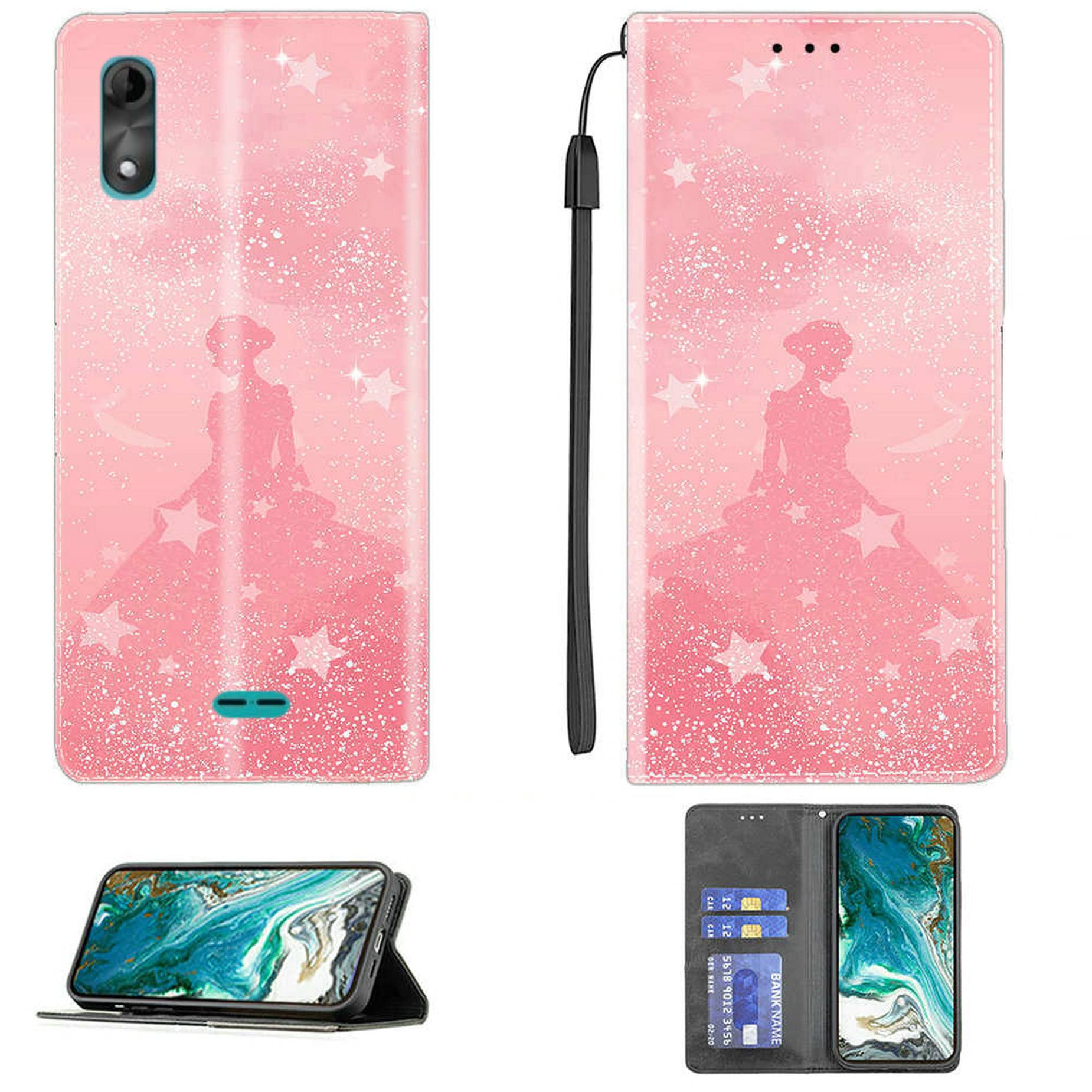BOCTECH Cover per Wiko Y51, Custodia a Libro Portafoglio in Pelle PU e Silione Morbido con Porta Carte, Magnetica e Supporto Flip Case Antiurto per Wiko Y51, Nero