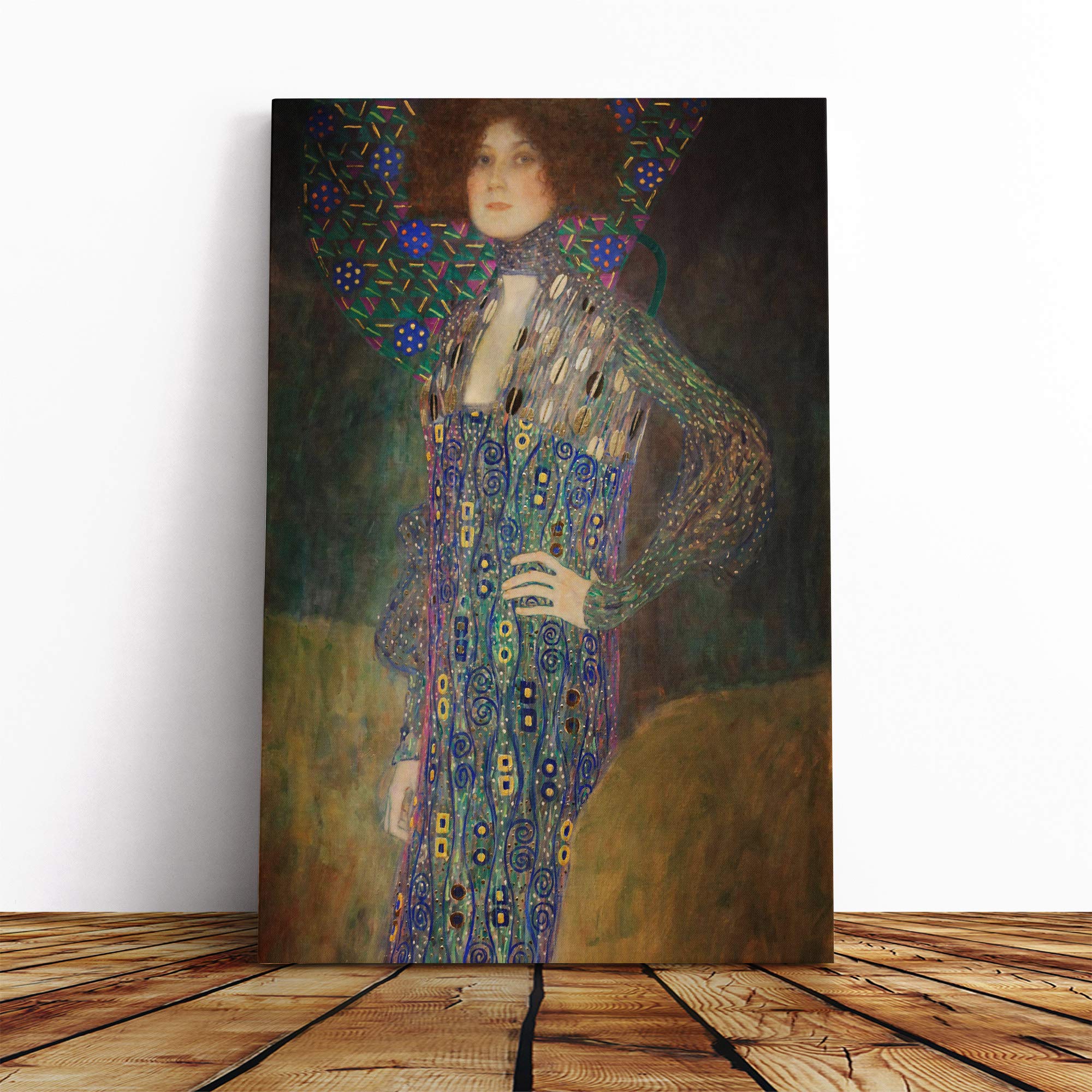 Gustav Klimt Portrait of Emily Floge Canvas Print | Gallery Wrapped 30mm Frame Wall Art | 20x14 inches | Ready to Hang | Modern People Picture | Living Room Bedroom Lounge Office