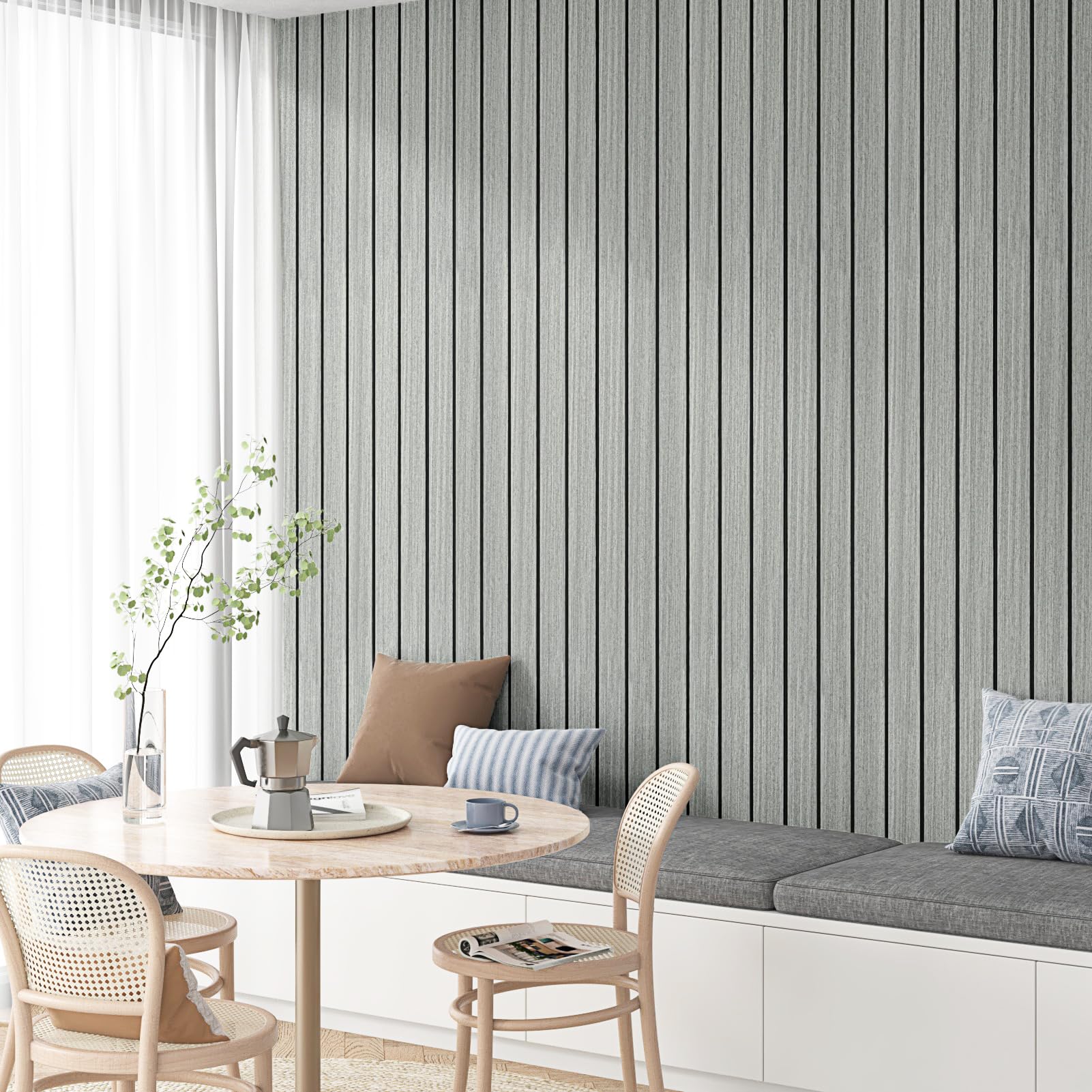 Paneles Decorativos Para Pared Aspecto De Madera Grises Paneles De Pared 3d Autoadhesivos Para Cocina Salon Revestimiento Acusticos De Pared En PVC Decorativos 30cm x300cm