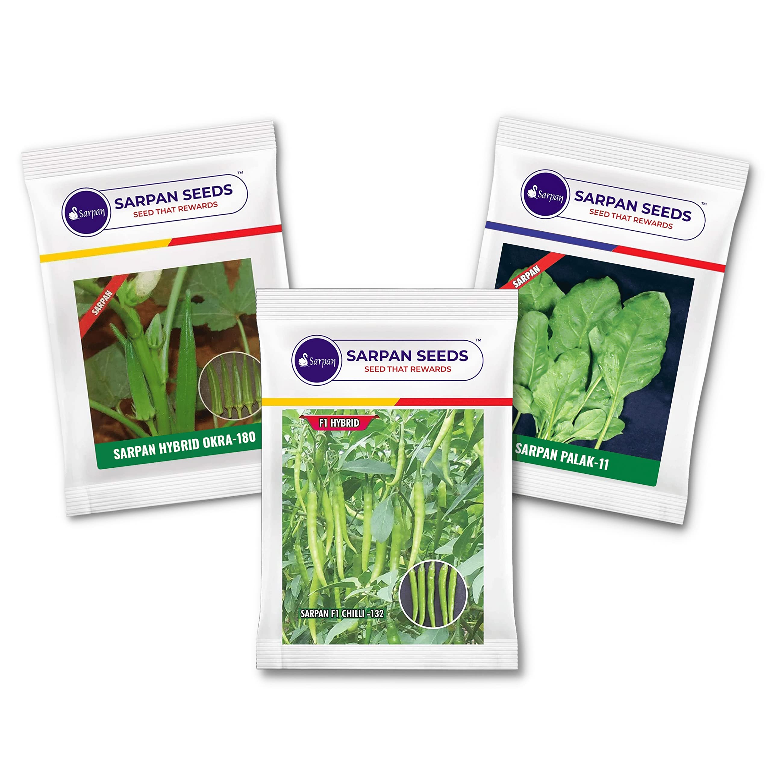 Sarpan Seeds Vegetable Seeds Combo Of Palak, okra/bhindi, green chilli Kitchen garden seeds (B0B428K1VG) Amazon Price History, Amazon Price Tracker