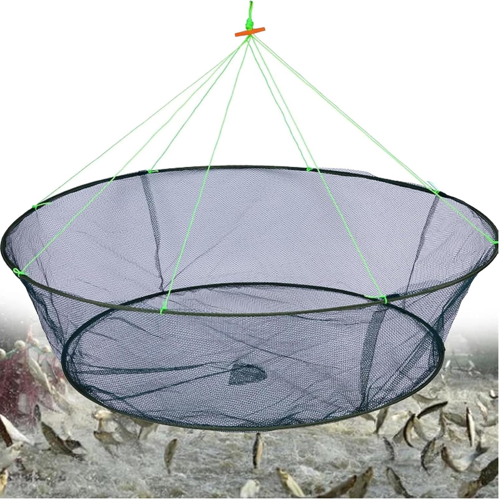 100cm Foldable Fishing net Hand cast net, Shrimp net Crab net Fishing net Crayfish Hand cast cage,Crab Drop Net for Catching Fish, Prawn, Lobster, Crayfish Trap, Portable Fish Trap