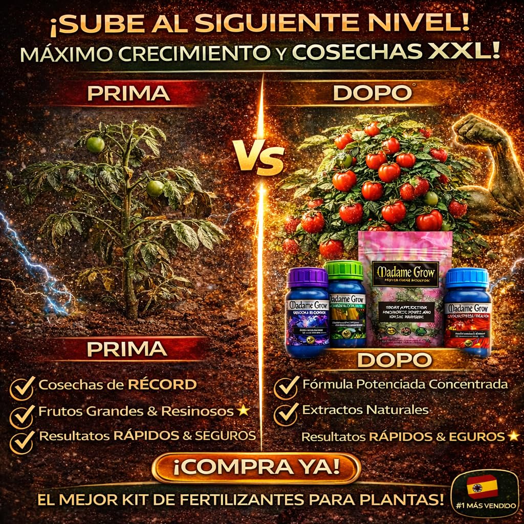 MADAME GROW - Fertilizante orgánico - KIT PREMIUM 7PACK - (6x250ml+30gr)