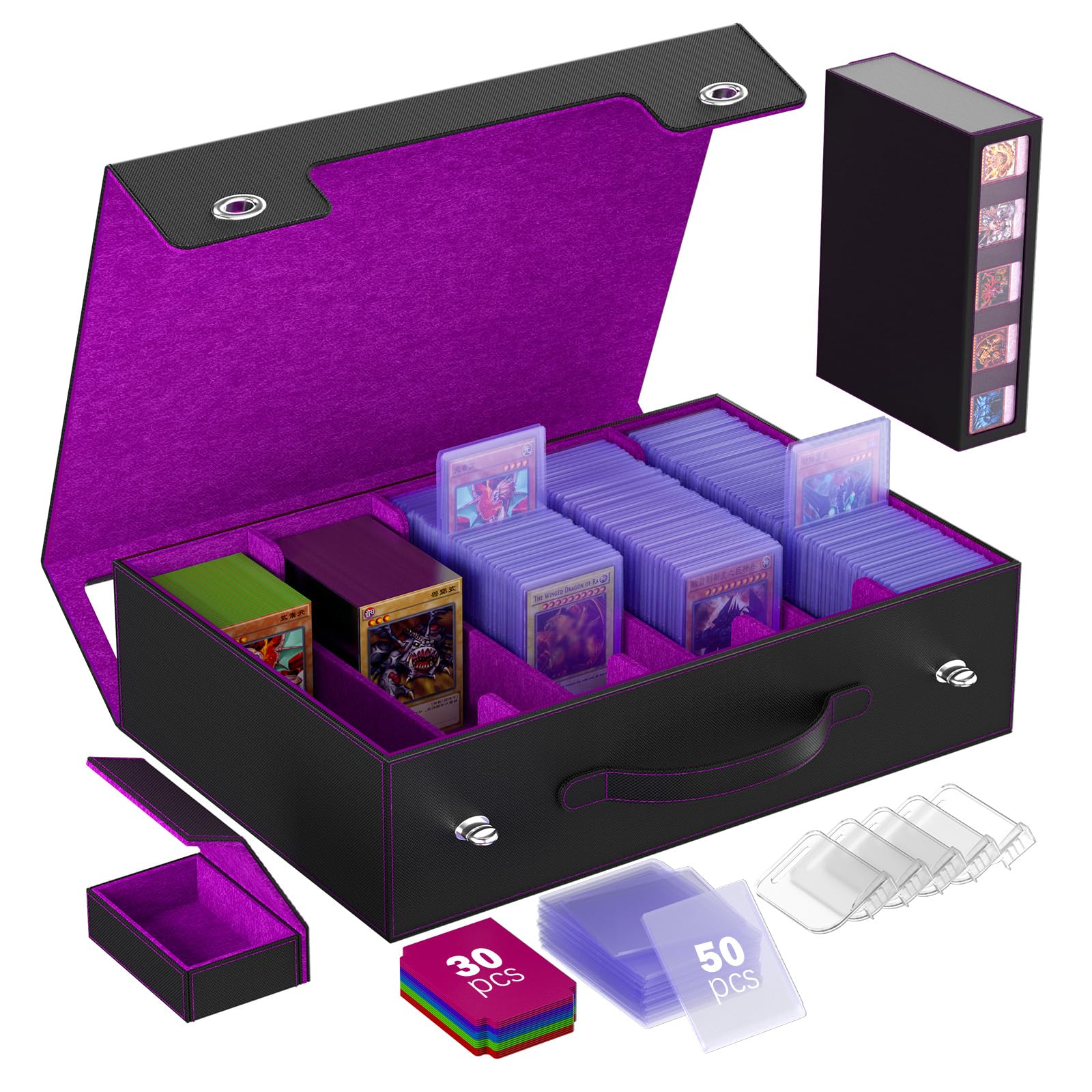Gomyrod 5 Row 800+ Trading Card Storage Box with Commander Display