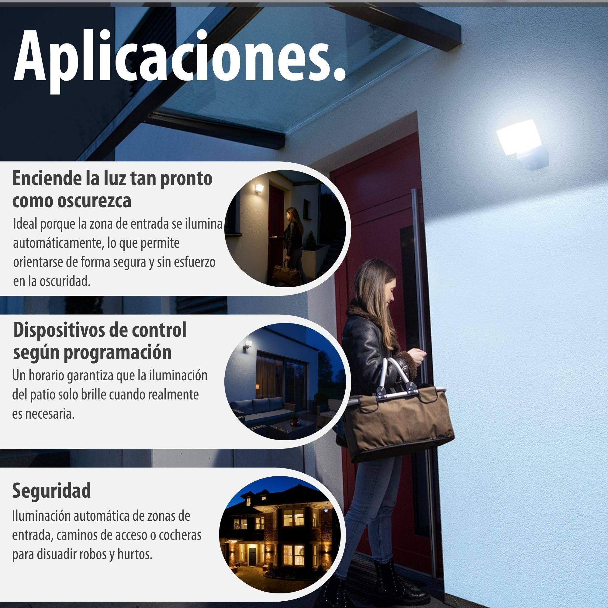 Brennenstuhl Connect WiFi Foco LED WF 2051 P (24W, 2800lm, IP54, varias funciones de luz ajustables a través de la aplicación, foco de exterior para montaje en pared con detector de movimiento)