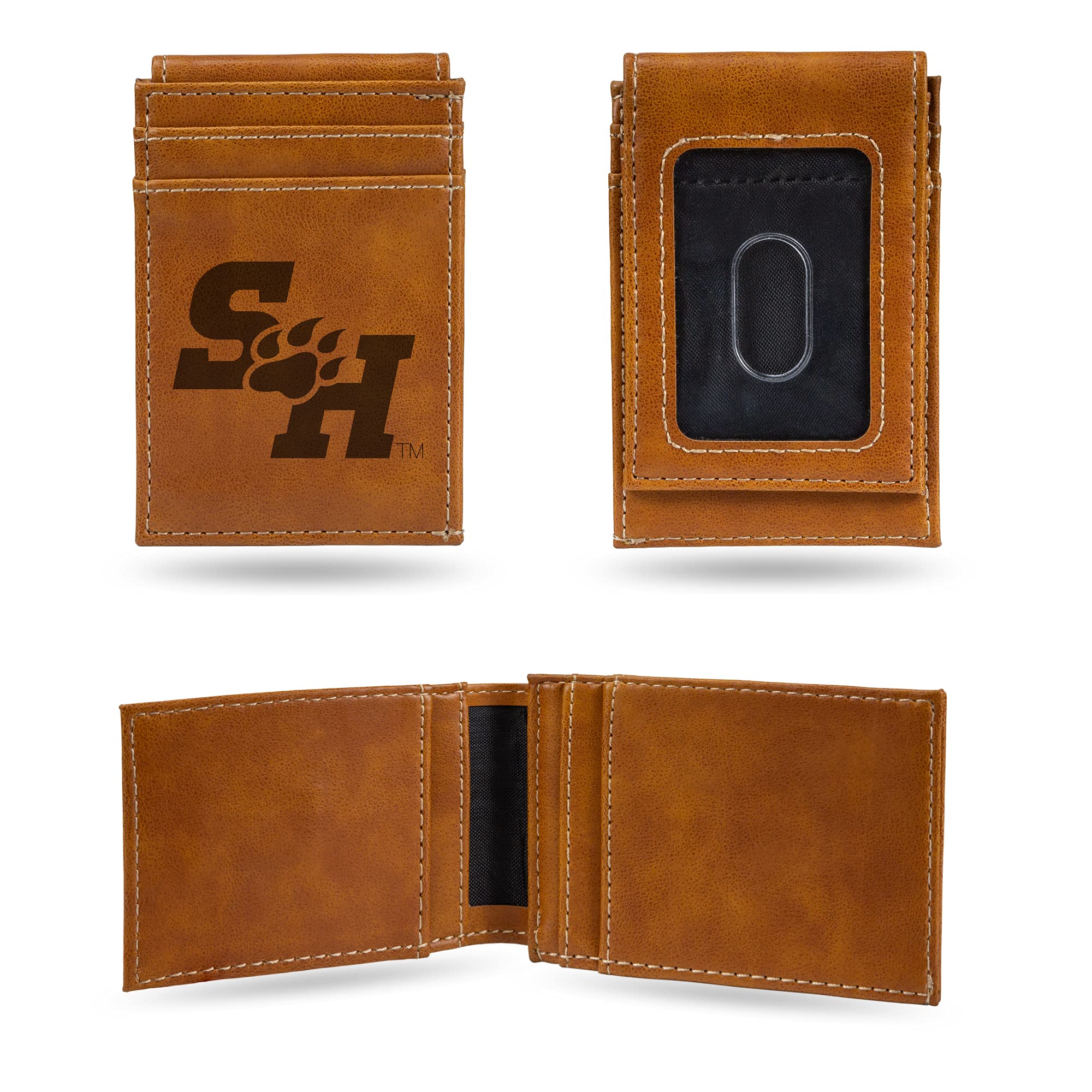 NCAA Laser Engraved Front Pocket Wallet - Compact/Comfortable/Slim