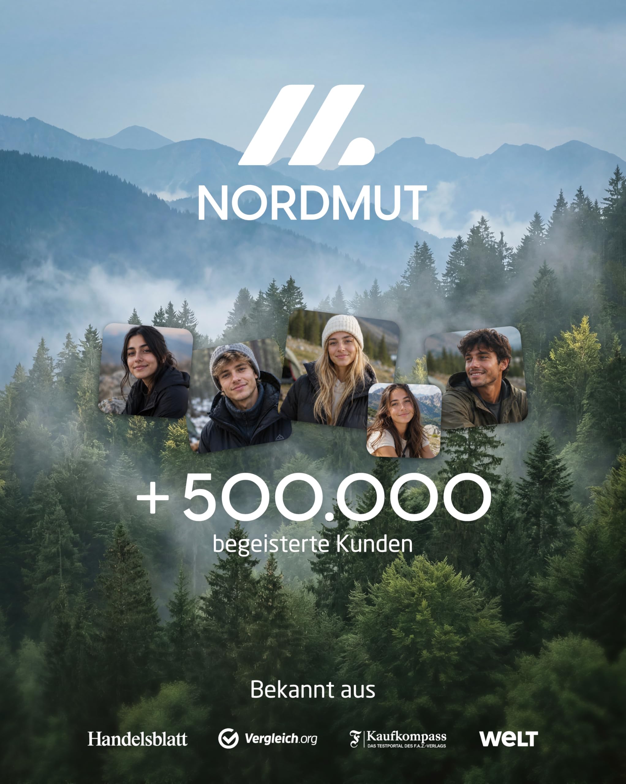 NORDMUT® Feldbett klappbar mit komfortabler Matratze - stabiles Campingbett bis 200 kg belastbar - Premium Gästebett faltbar für Camping, Garten & Gäste (Aschgrau, mit Auflage)