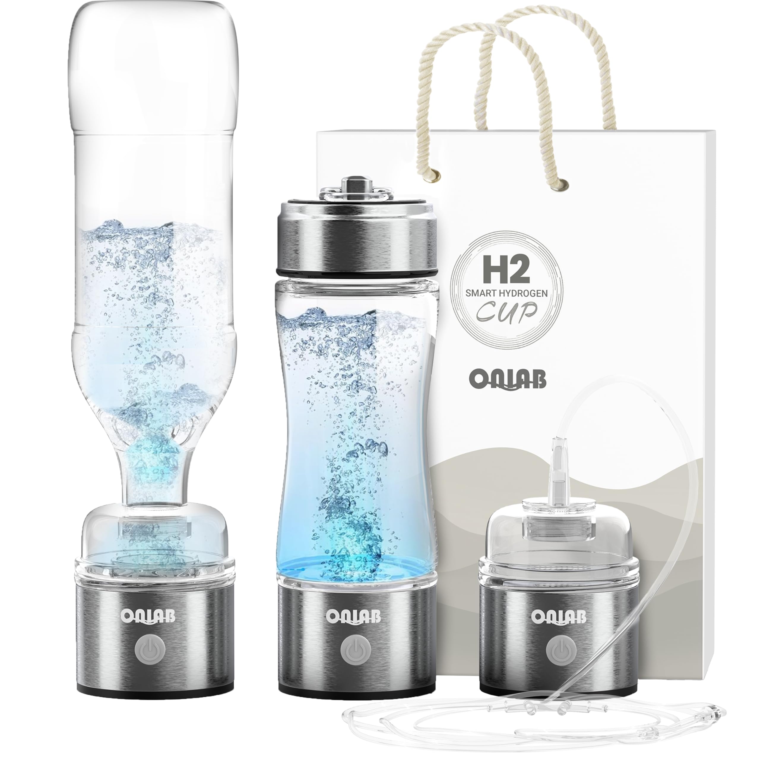 Advanced Hydrogen Water Bottle, Hydrogen Water Ionizer, Improves Water Quality in 3 Minutes (4000 PPB) Stylish and Portable
