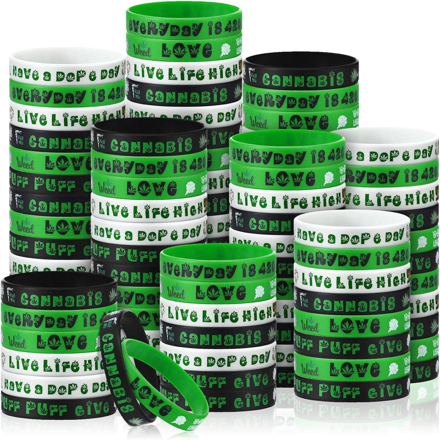 Karenhi 96 Pieces Weed Leaf Bracelet Party Decorations Weed