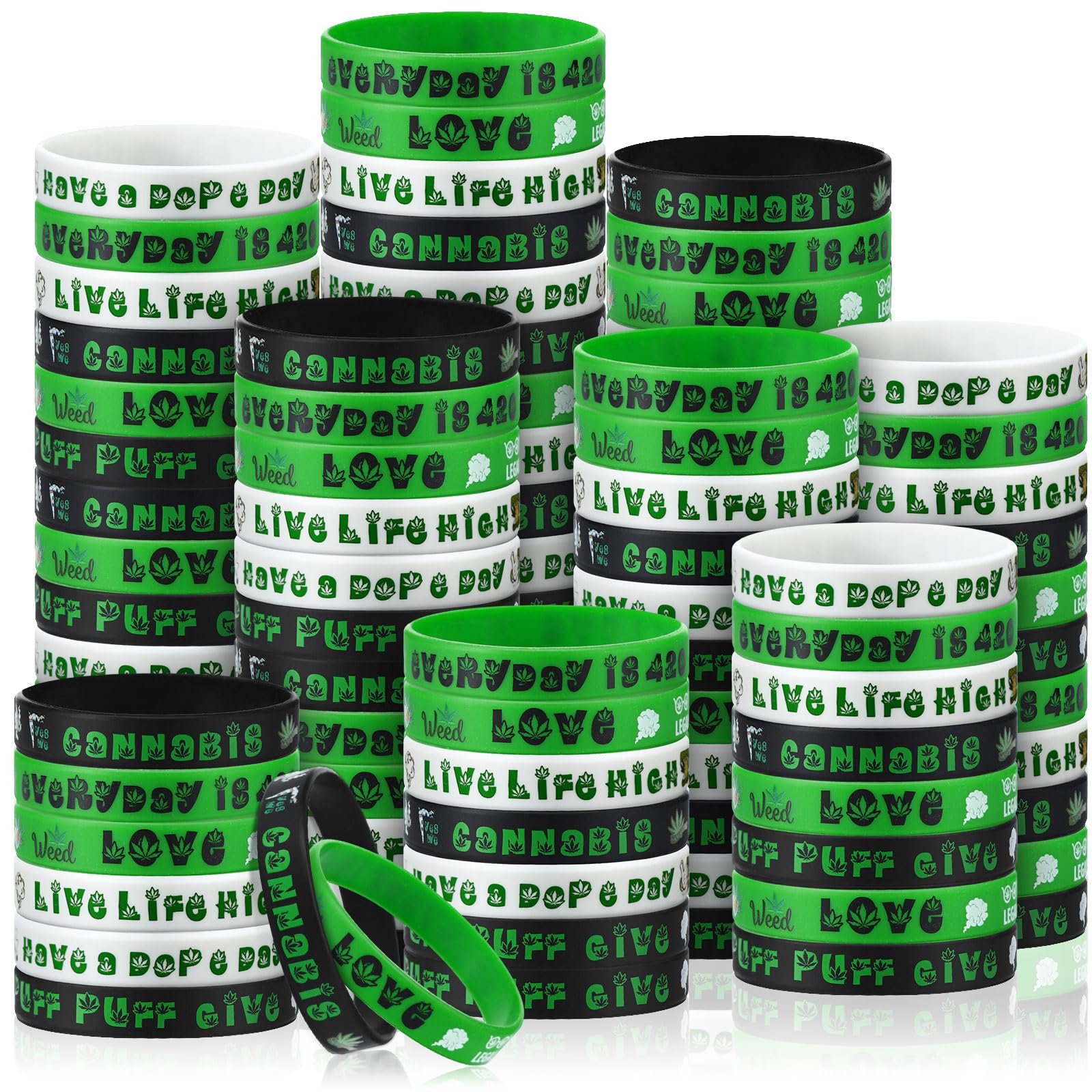 Amazon.com: Karenhi 96 Pieces Weed Leaf Bracelet Party Decorations