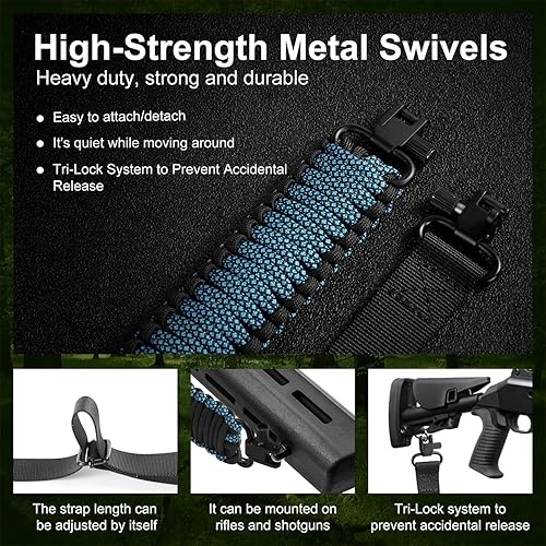 Miniatura 9 de Correa de paracaídas de dos puntos con giros, correa de paracaídas antideslizante para caza