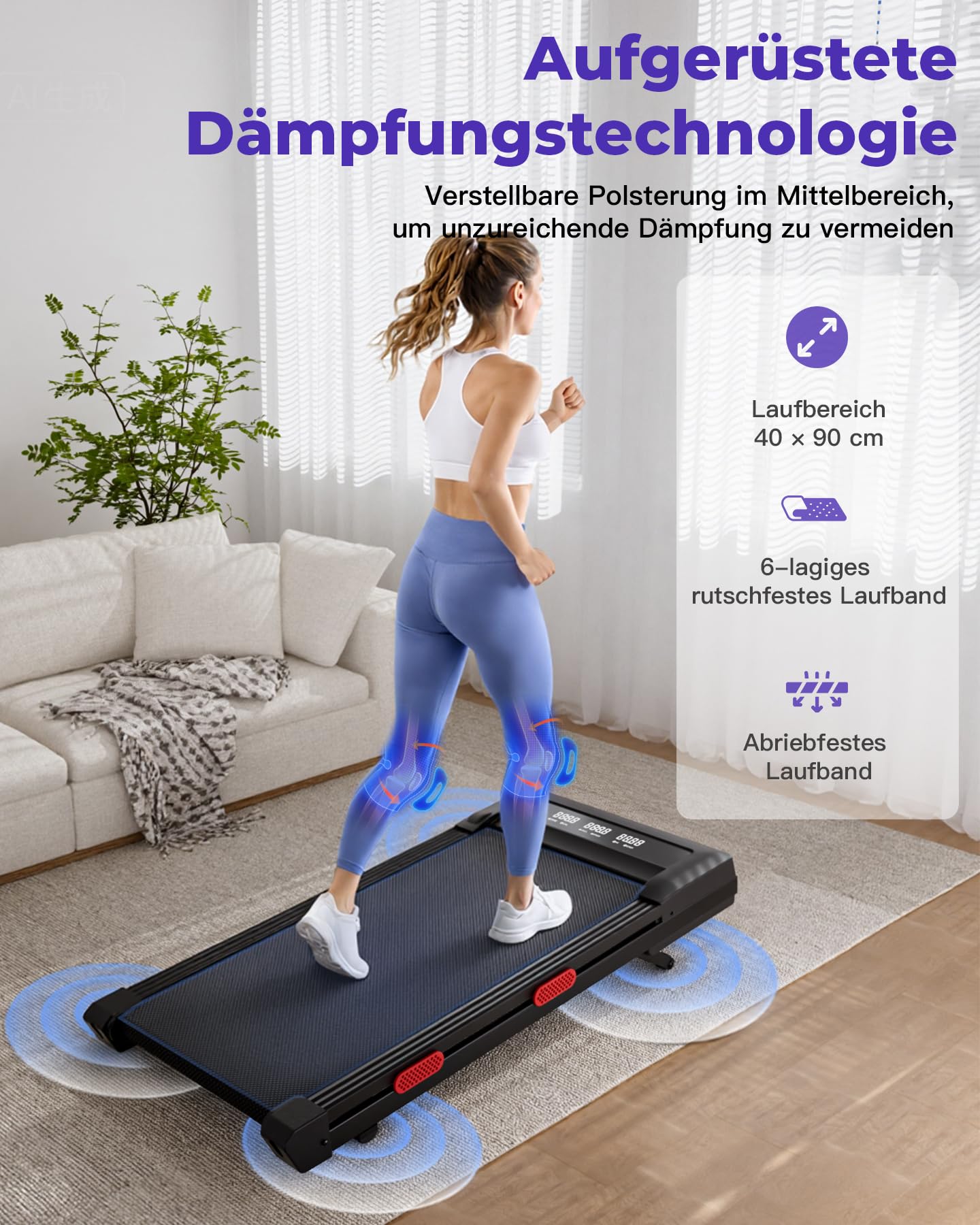 Superun Walking Pad max 159 KG/136 KG, Laufband für Zuhause mit Trainingsmodus, Leise Laufband Schreibtisch mit App und virtuellen Laufstrecken. Vor Ort erlebbar