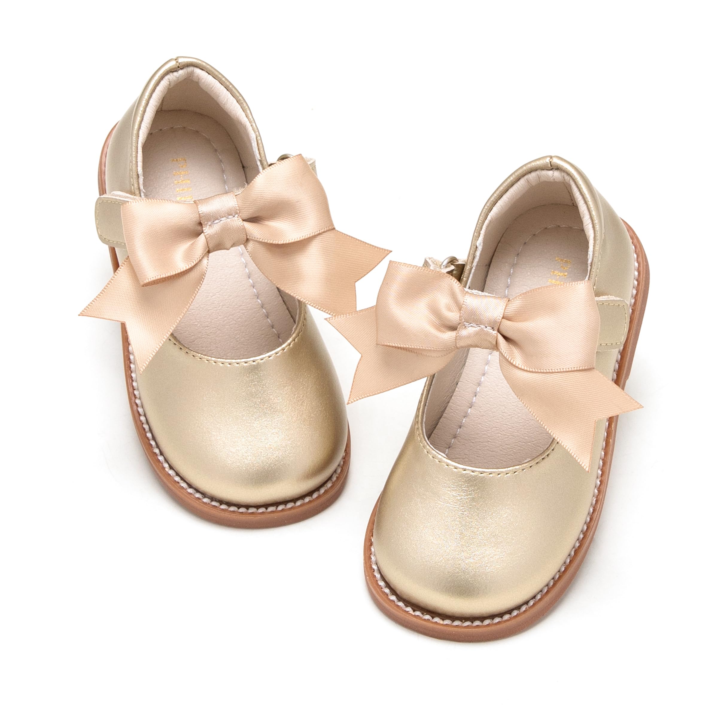 PHIRAMIN Toddler Flower Girl Dress Shoes - Little Girl Mary Janes Flats Wedding