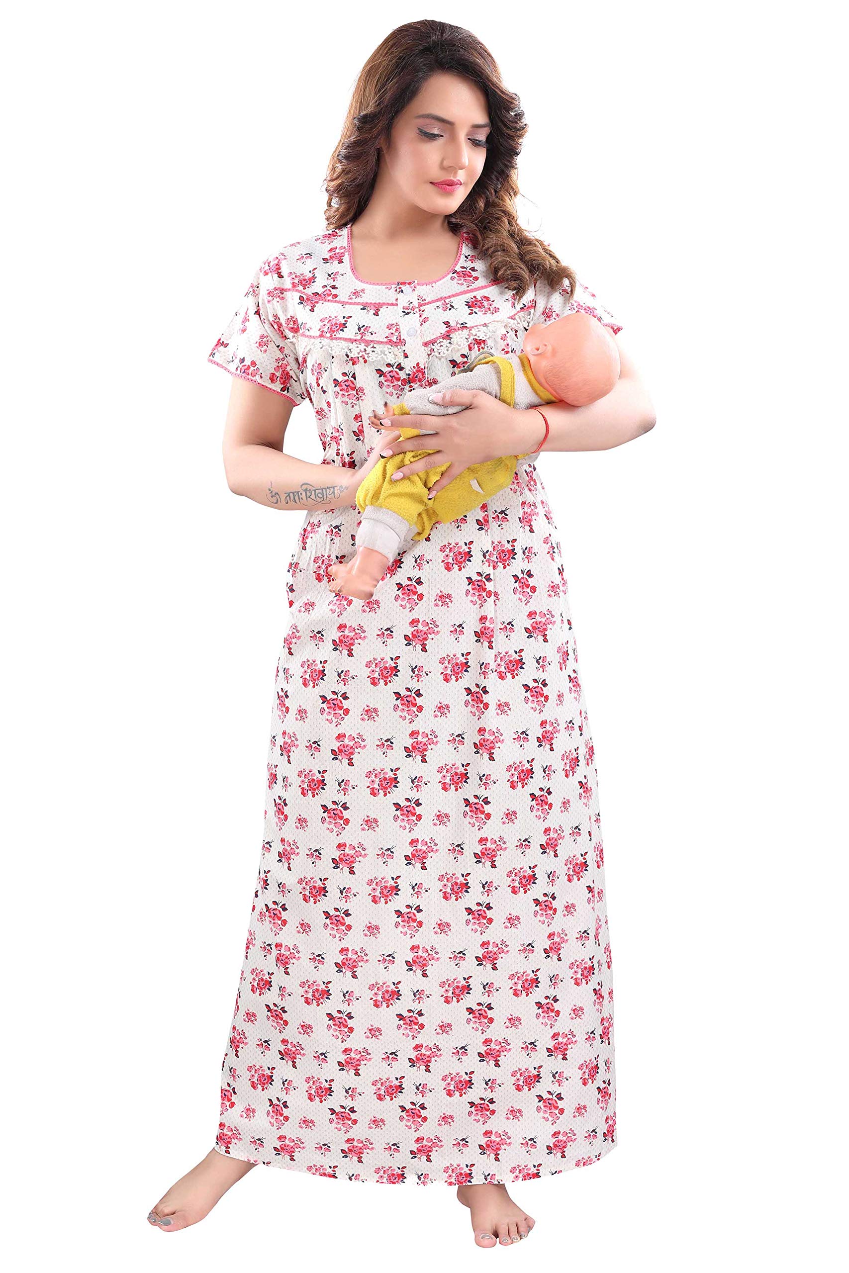 Womens Cotton Regular Feeding Nighty 921-image-24